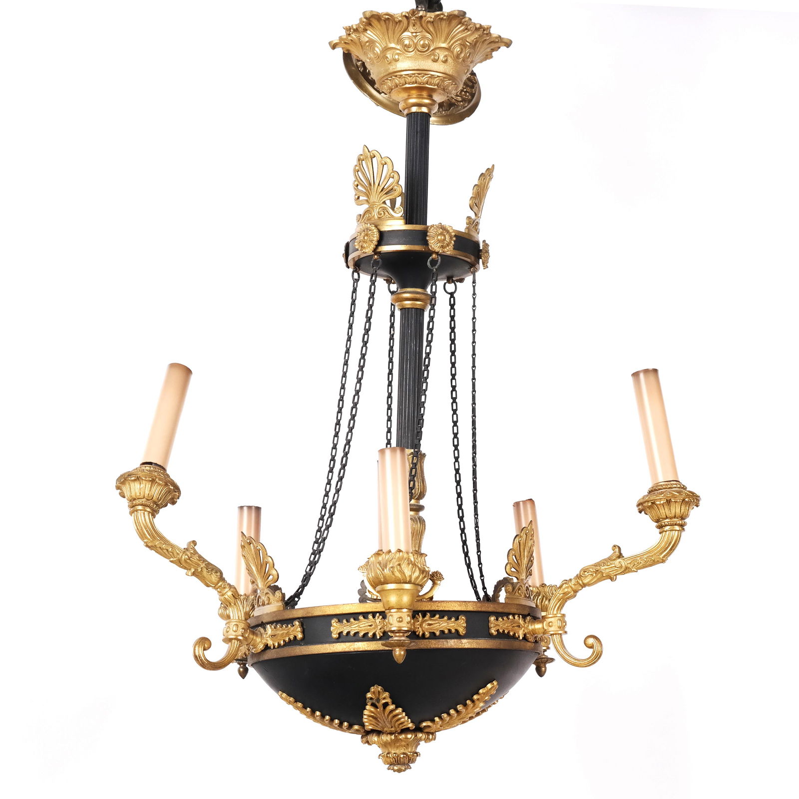French-Style Bronze & Metal Chandelier (1 of 11)