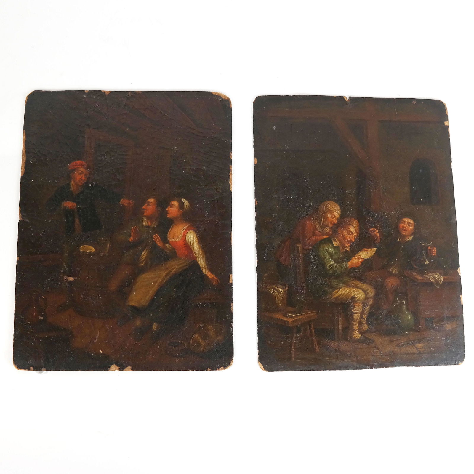 Continental School Interior Scenes - Oil on Board (1 of 9)