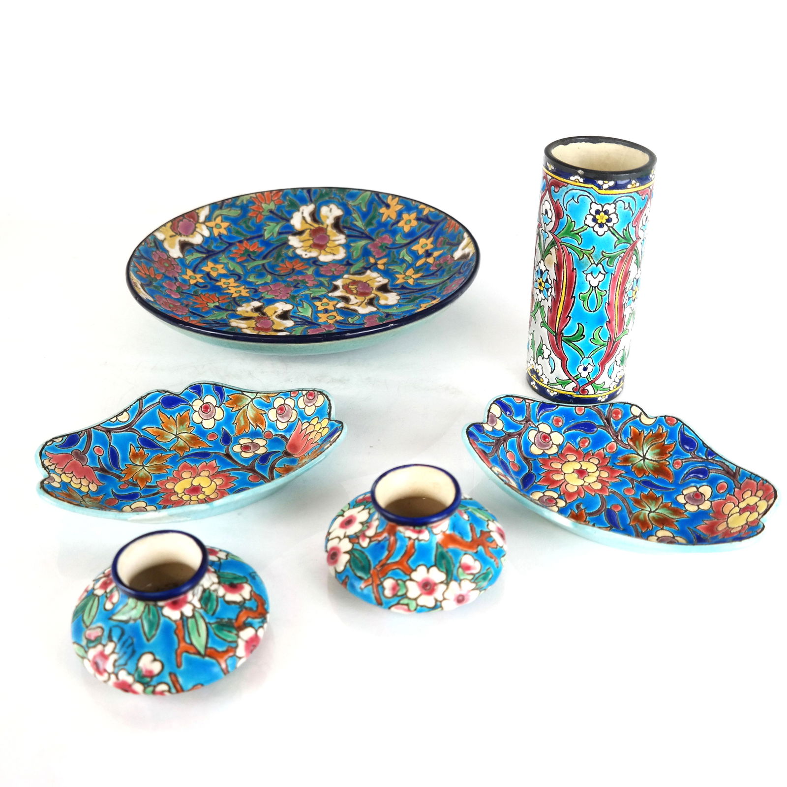 5 Pcs. Longwy Pottery, Plus Another (1 of 9)