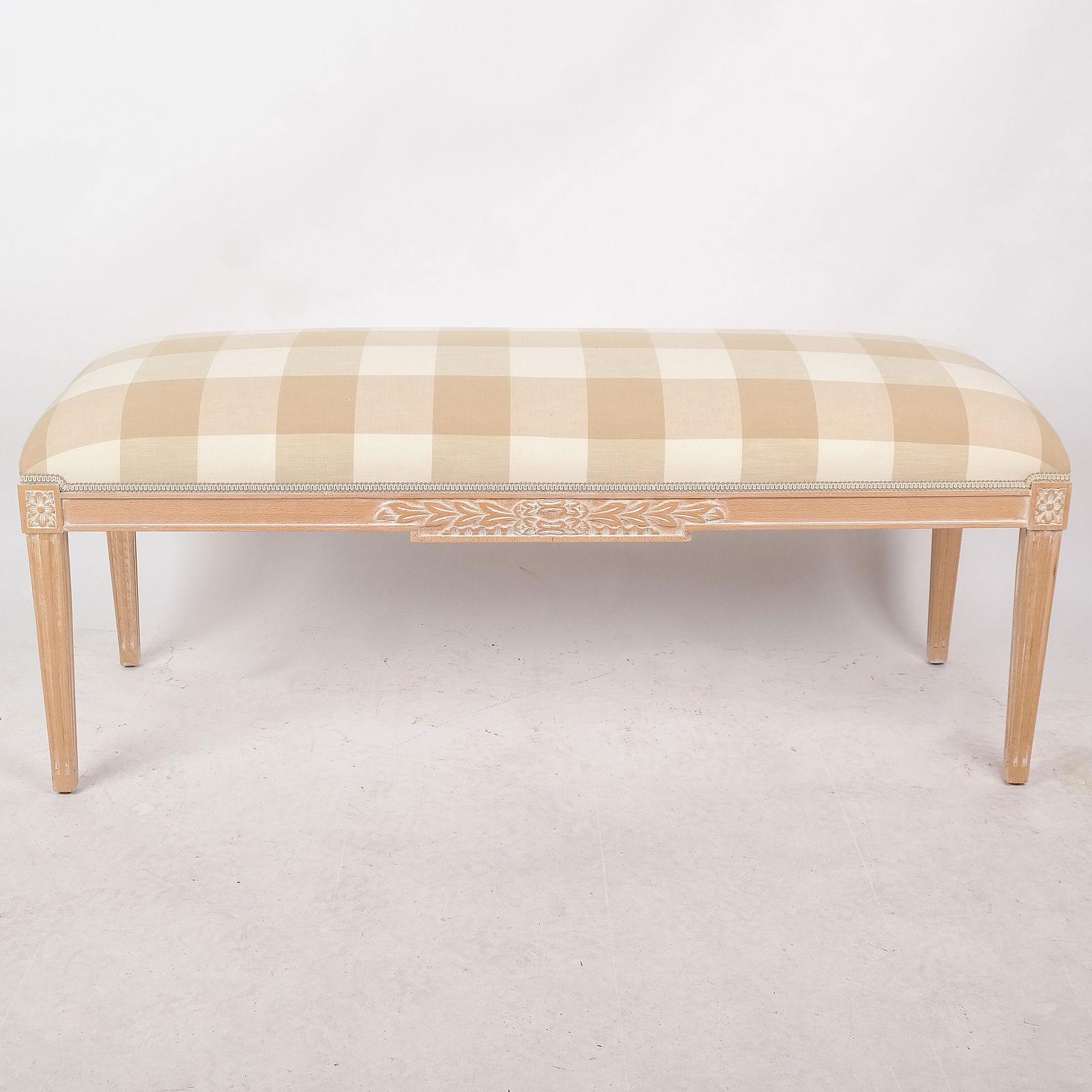 Upholstered Neoclassical-Style Bench (1 of 7)