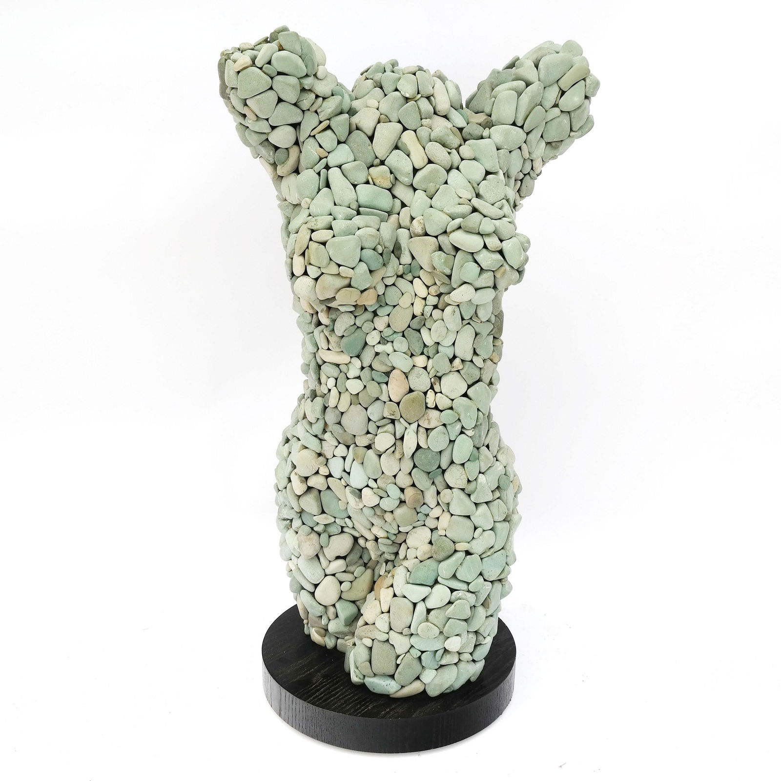 Niso MAMAN: Female Bust "Sequana" - Sculpture: Niso Maman (Israeli, b. 1957) nude female bust, titeld "Sequana". Stone and metal sculpture. Provenance: Adamar Fine Arts, Coral Gables, FL. [37" H x 20" W x 13" D]. In good condition.