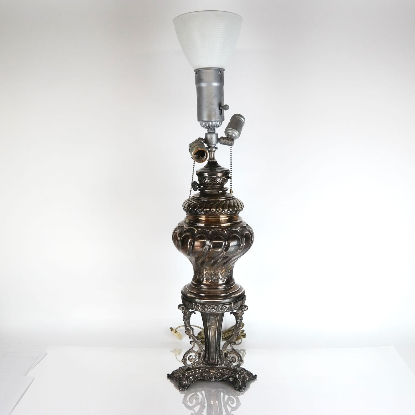 Silver Plate Kettle Table Lamp (1 of 9)