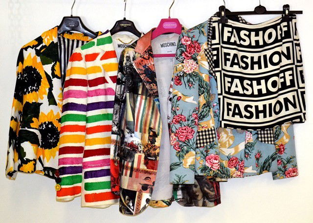 Moschino, Four Jackets and Skirt: Four Moschino jackets together with a skirt. Good condition.