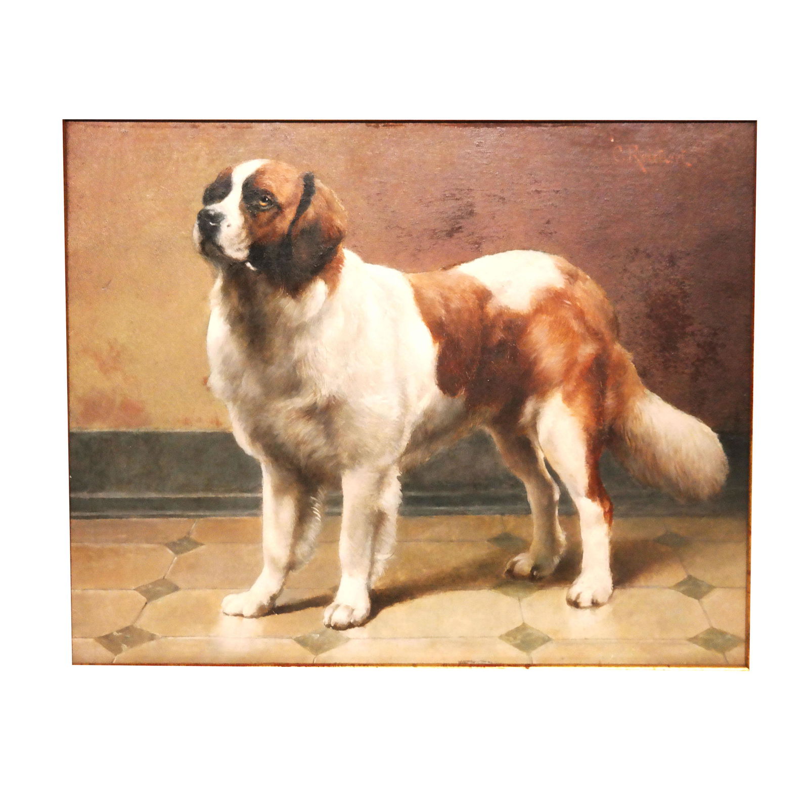 Carl REICHERT: St. Bernard Portrait - Oil on Panel (1 of 9)