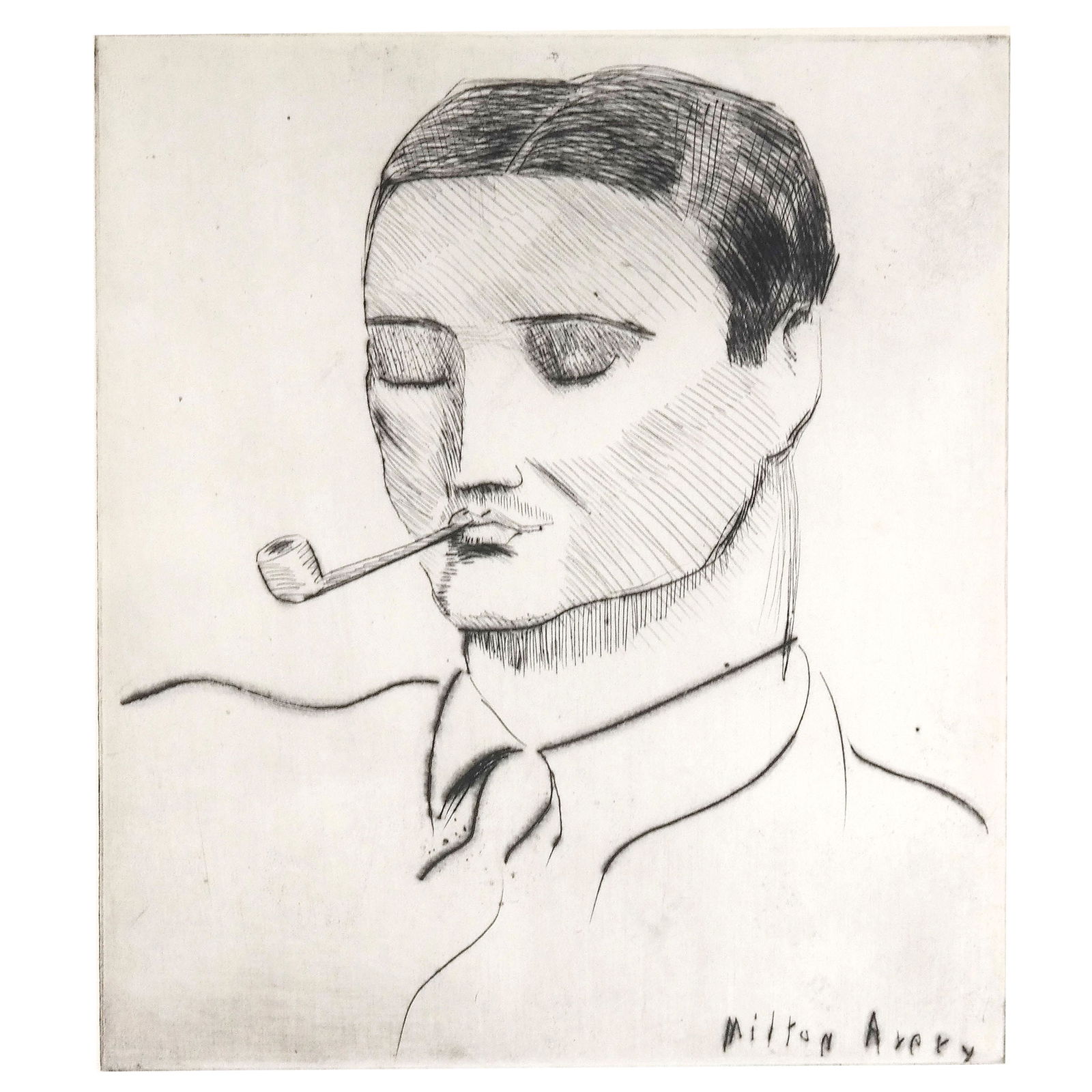 Milton AVERY: "Man with Pipe" - Etching (1 of 8)