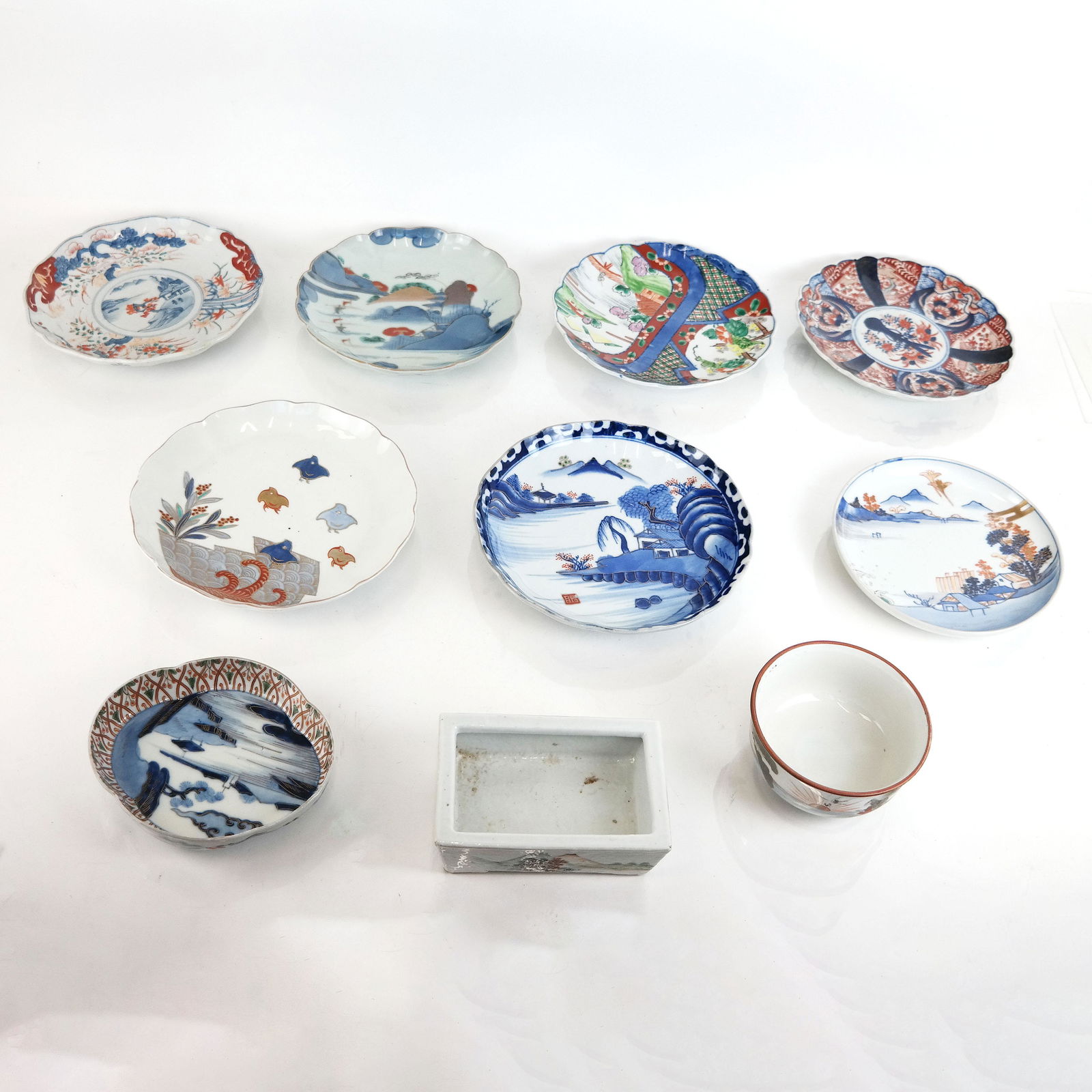 Chinese Polychrome Porcelain Group (10) (1 of 10)