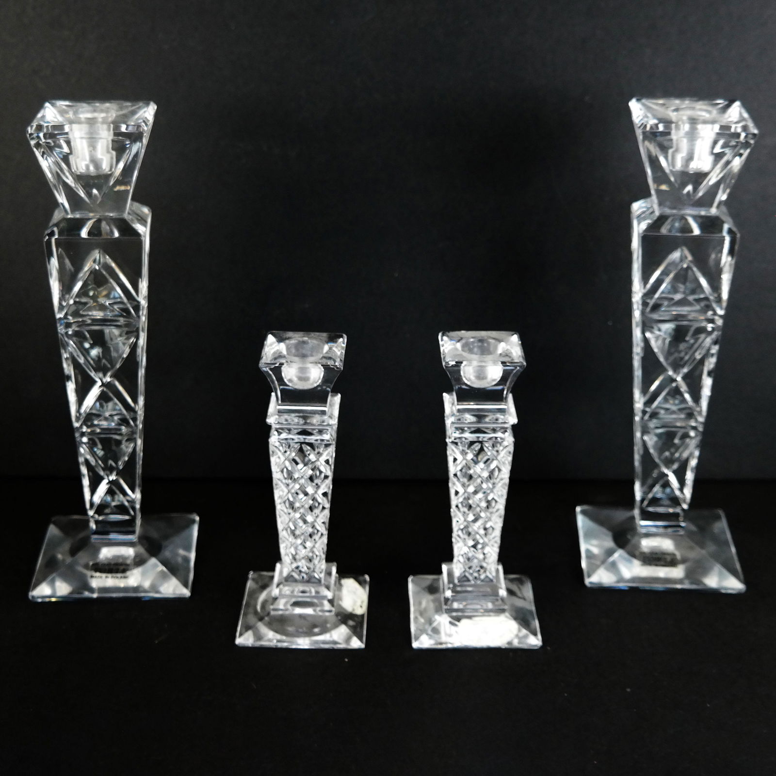 Two Pairs of Glass & Crystal Candlesticks (1 of 9)