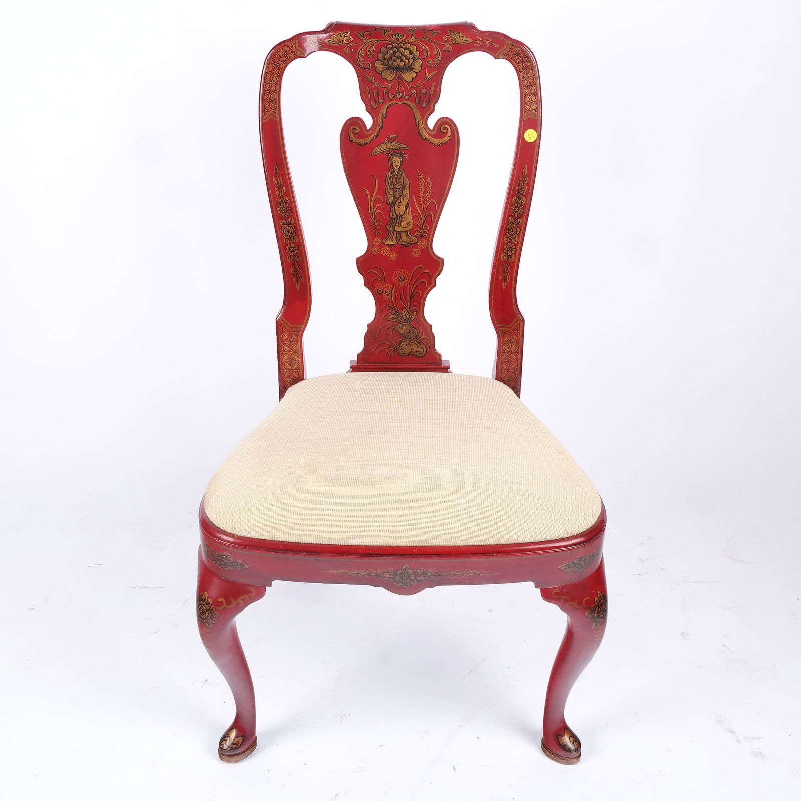 Queen Anne-Style Chinoiserie Decorated Side Chair (1 of 16)
