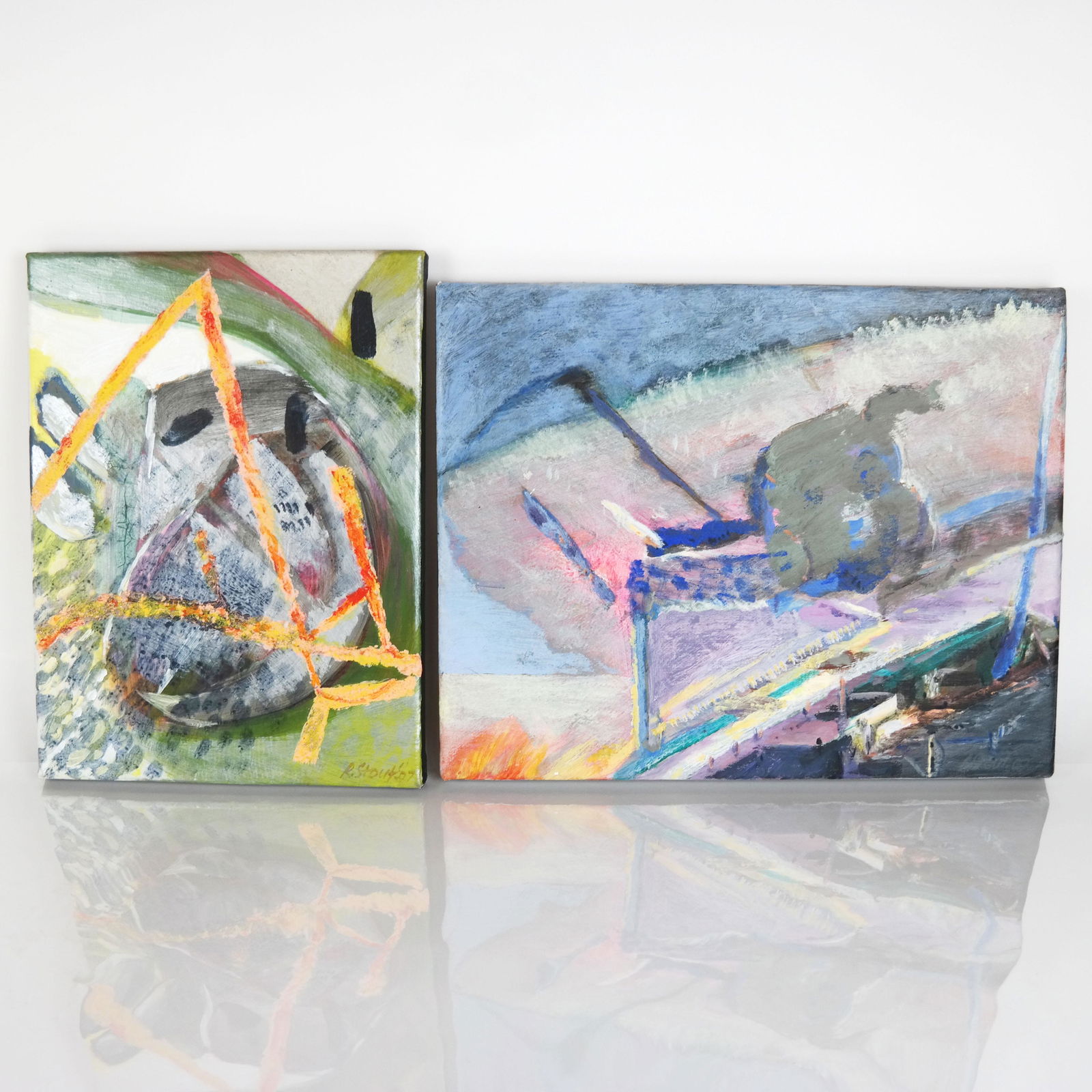 Richard STOUT: Two Abstract Mixed Media on Paper (1 of 16)