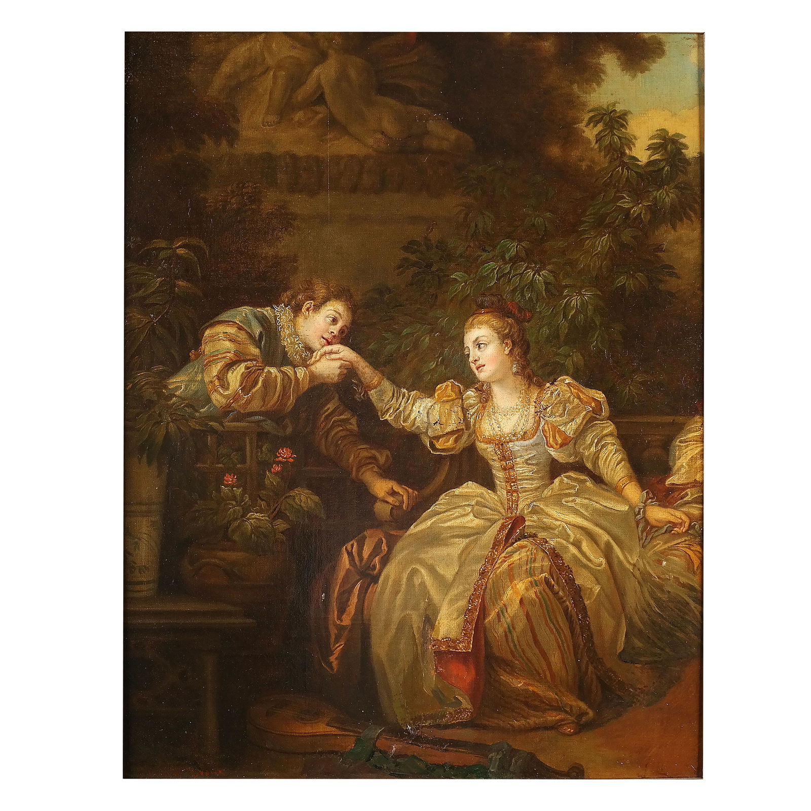 19th C. Continental School Courting Couple - O/C (1 of 12)