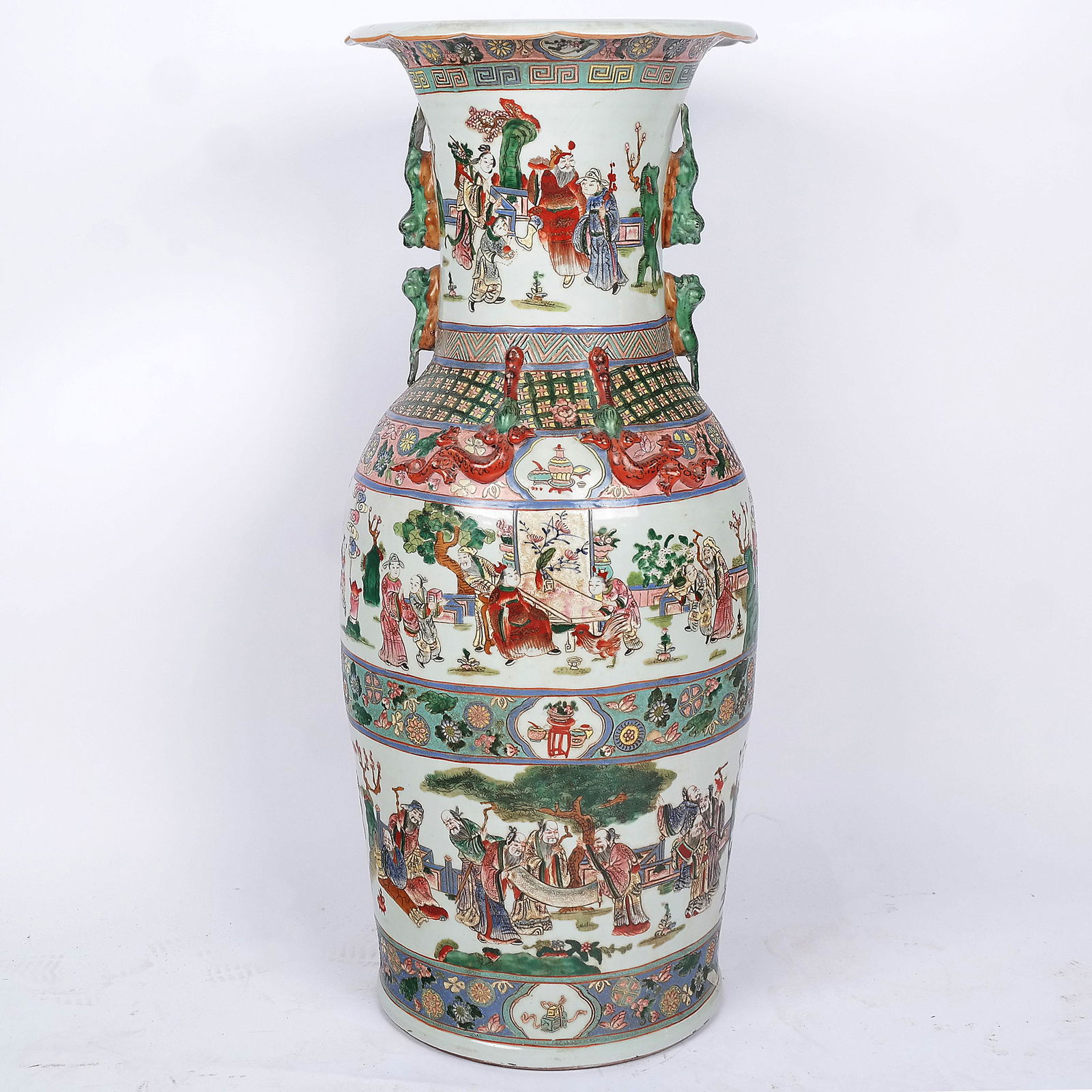 Large Chinese Polychrome Palace Vase (1 of 12)