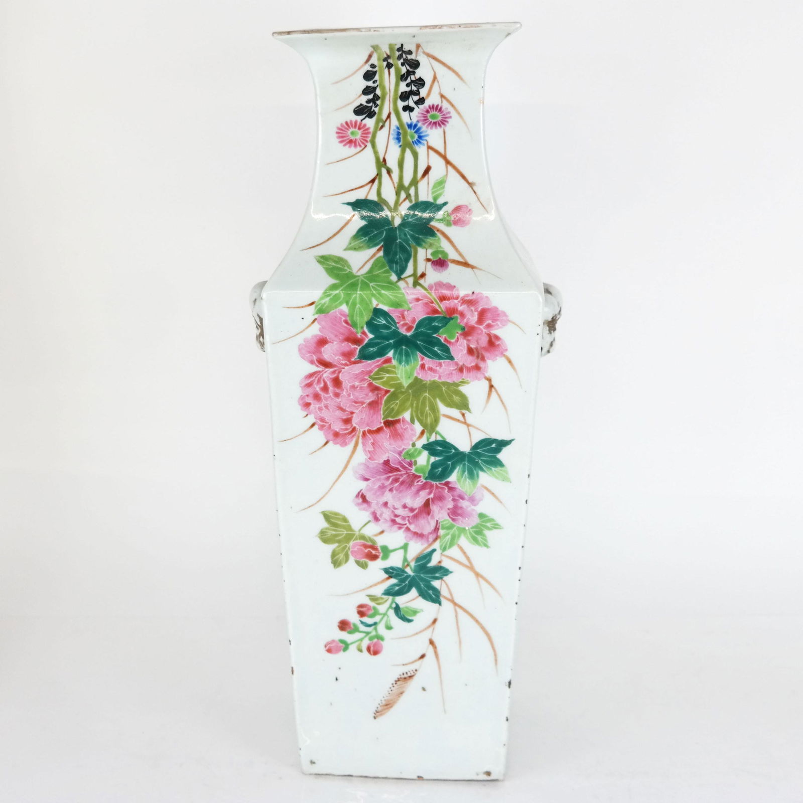 Chinese Polychrome Square Vase (1 of 9)