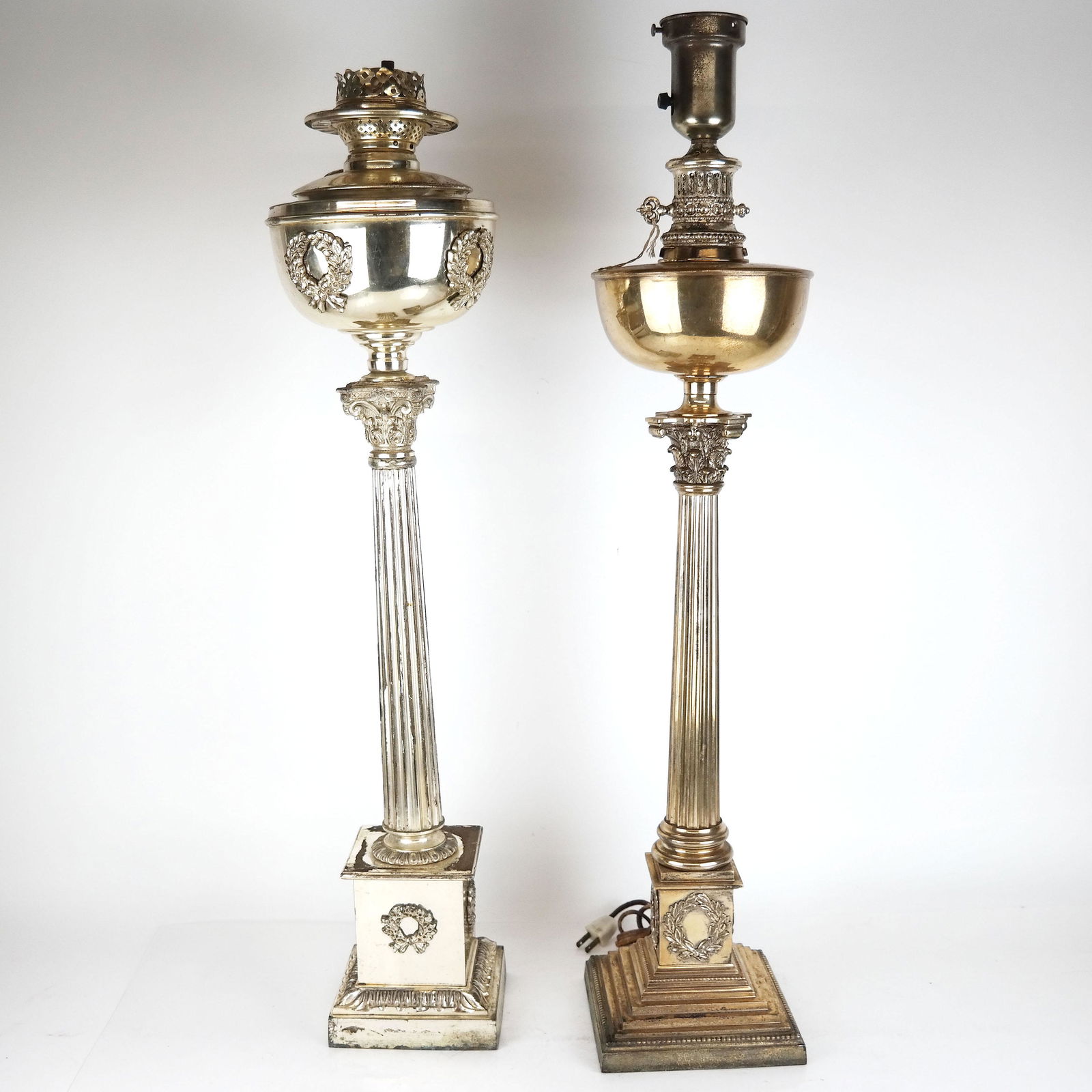Two Large Oil-Style Column Lamps (1 of 12)