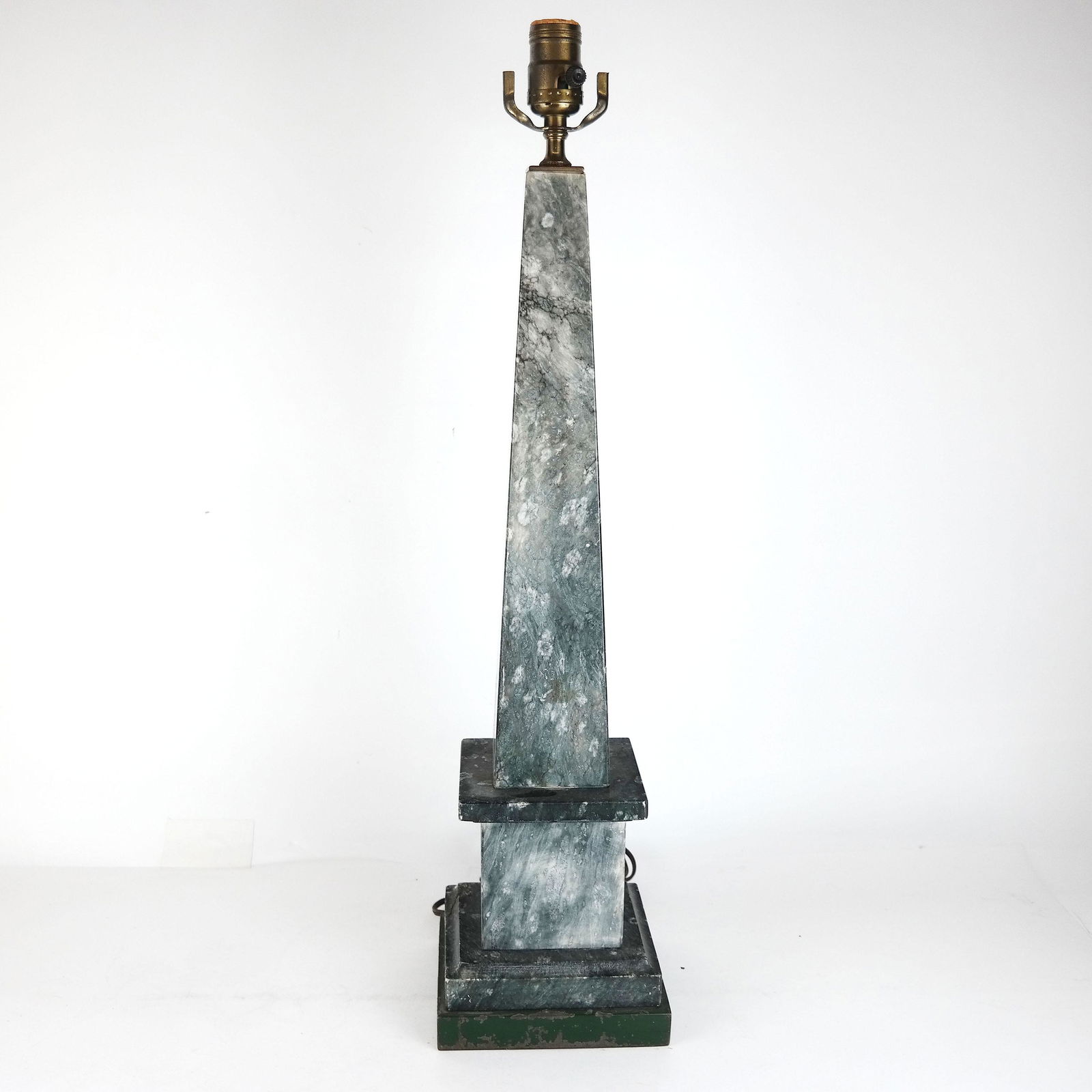 Gray Marble Obelisk Mounted As Lamp (1 of 7)