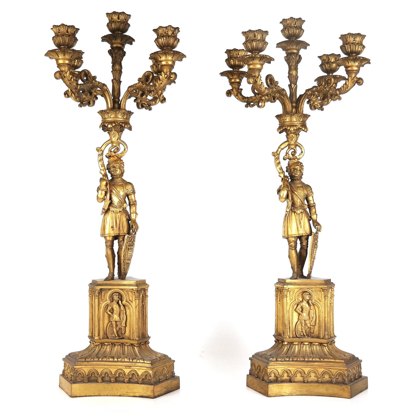 Pair of French Renaissance Revival Gilt Candelabra (1 of 10)