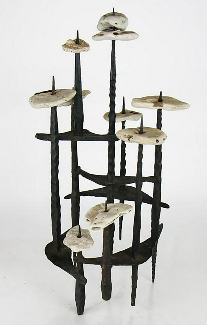 David PALOMBO: Hammered Iron Menorah (1 of 5)