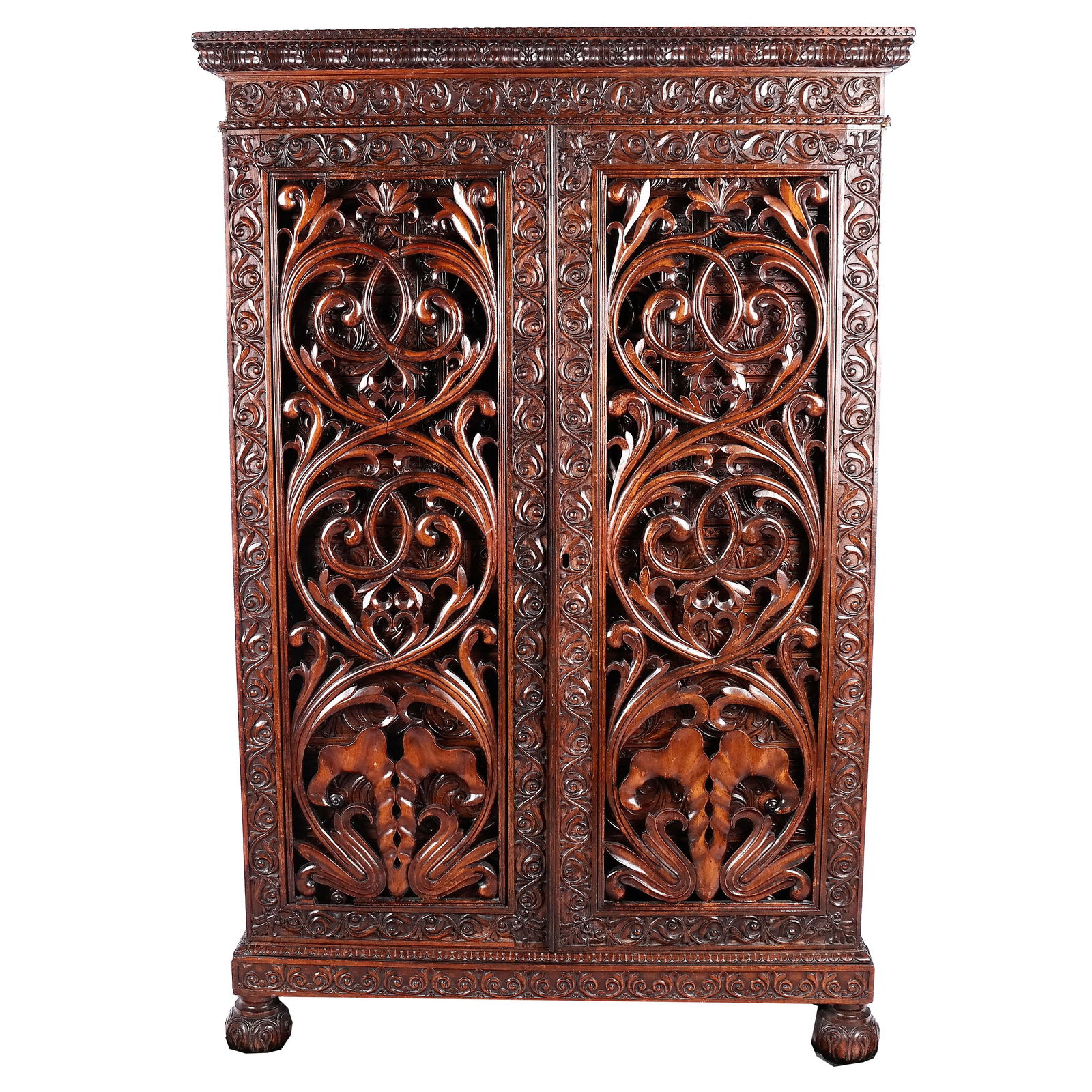 Anglo Indian Carved Wood Cabinet (1 of 16)