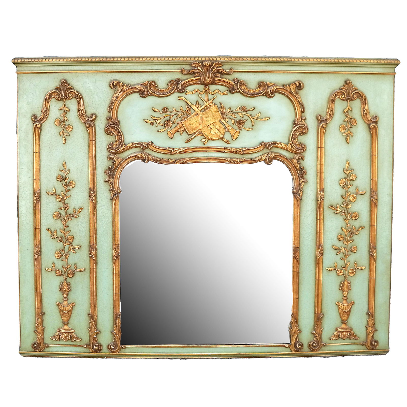 Louis XV-Style Parcel Gilt Decorated Mantle Mirror (1 of 11)
