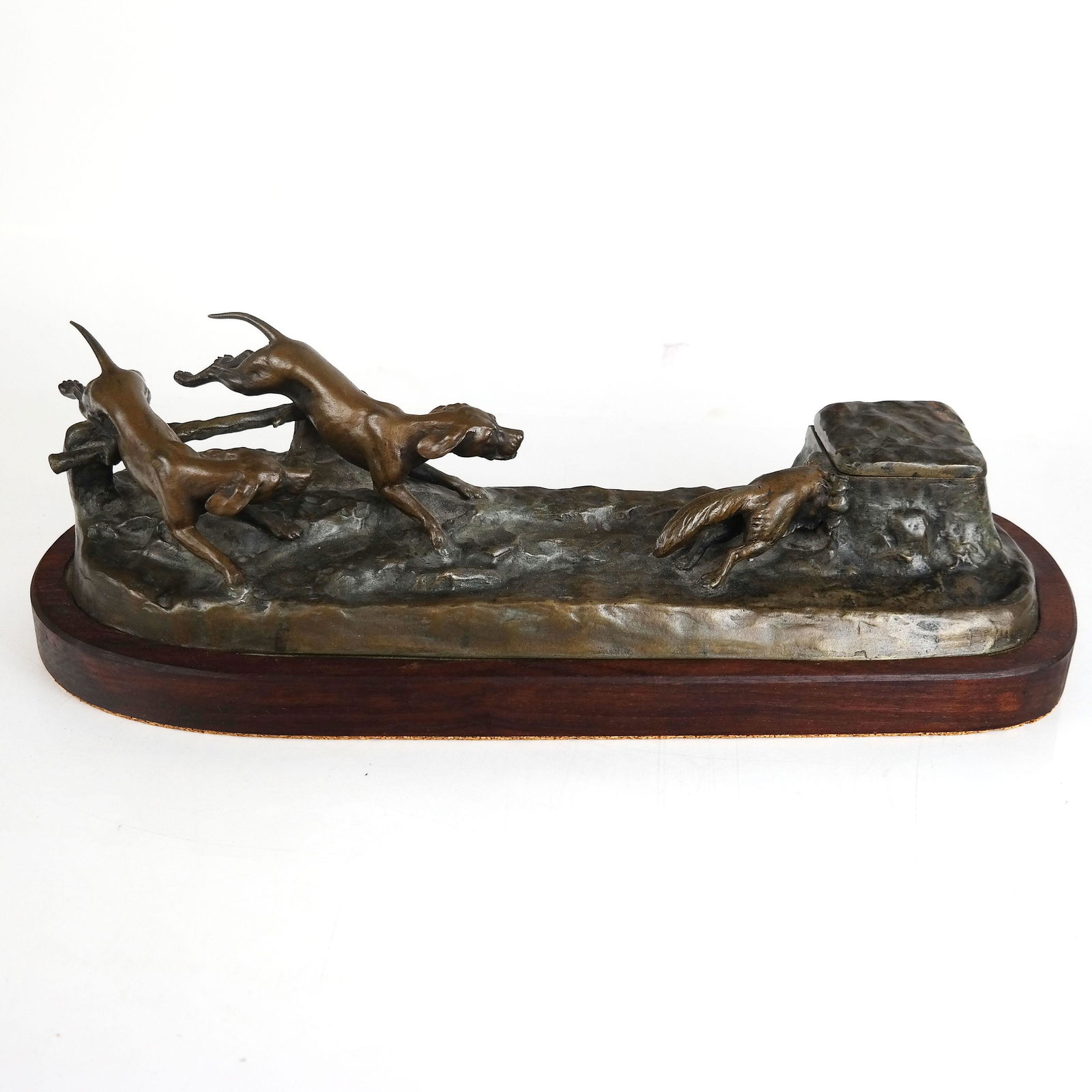 Patinated Bronze Figural Inkwell (1 of 9)