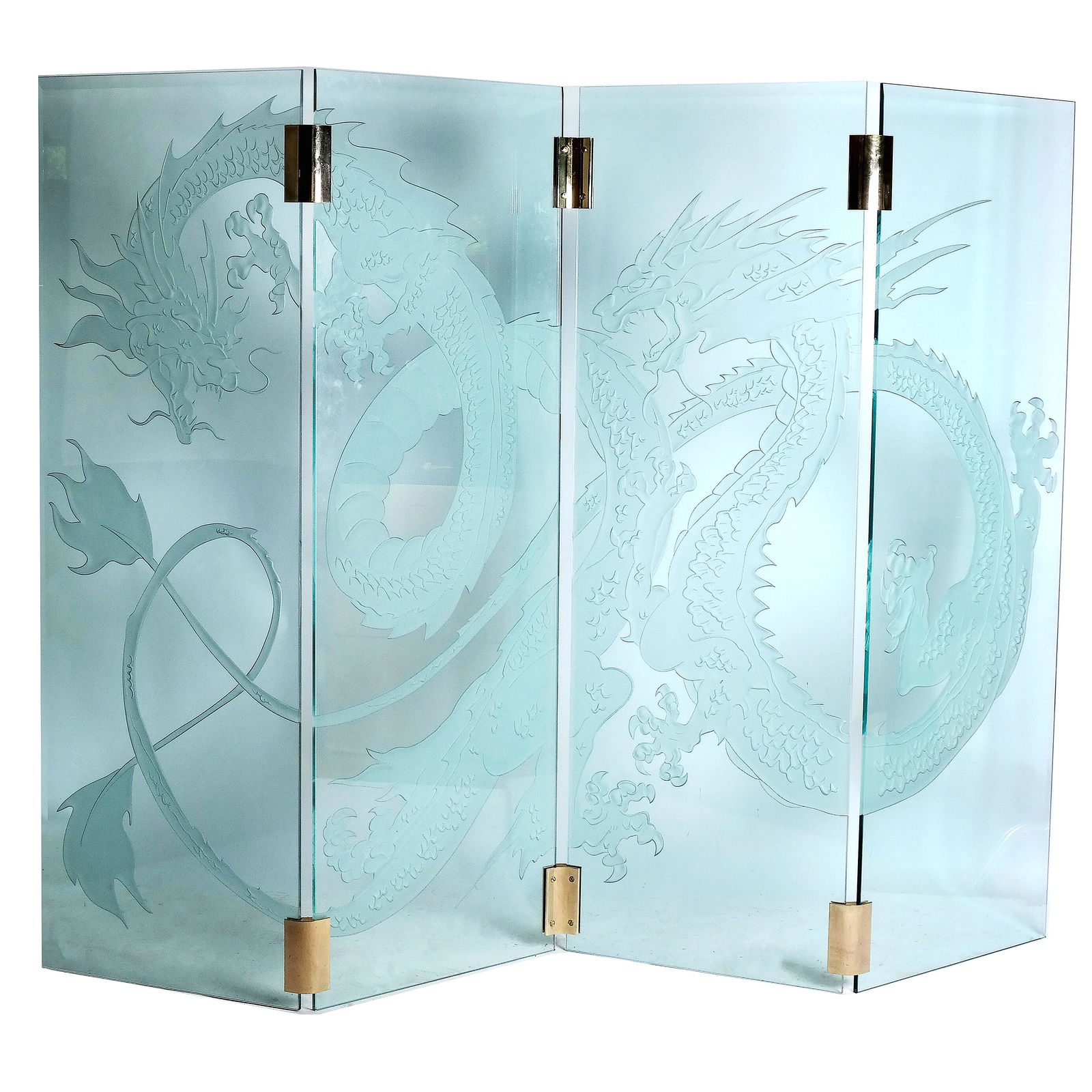 Etched Glass Four Panel Screen (1 of 20)