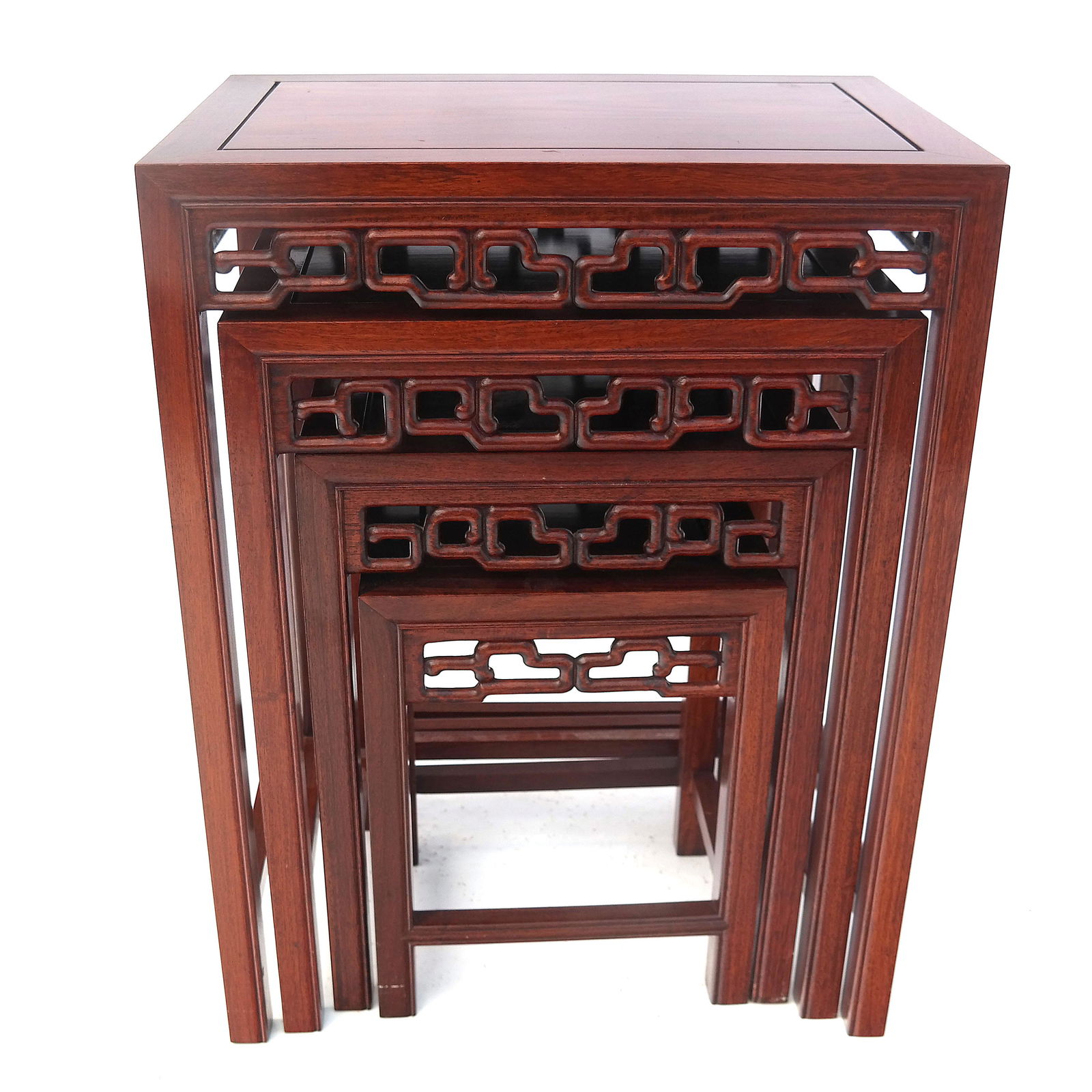 Set of Four Chinese Hardwood Nesting Tables (1 of 8)