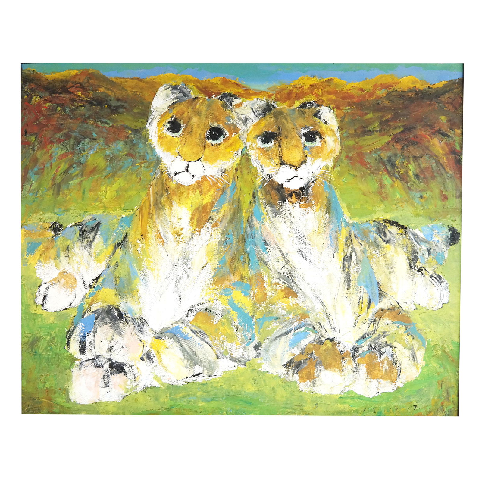 Darrel AUSTIN: "Young Lions" - Oil Painting (1 of 13)