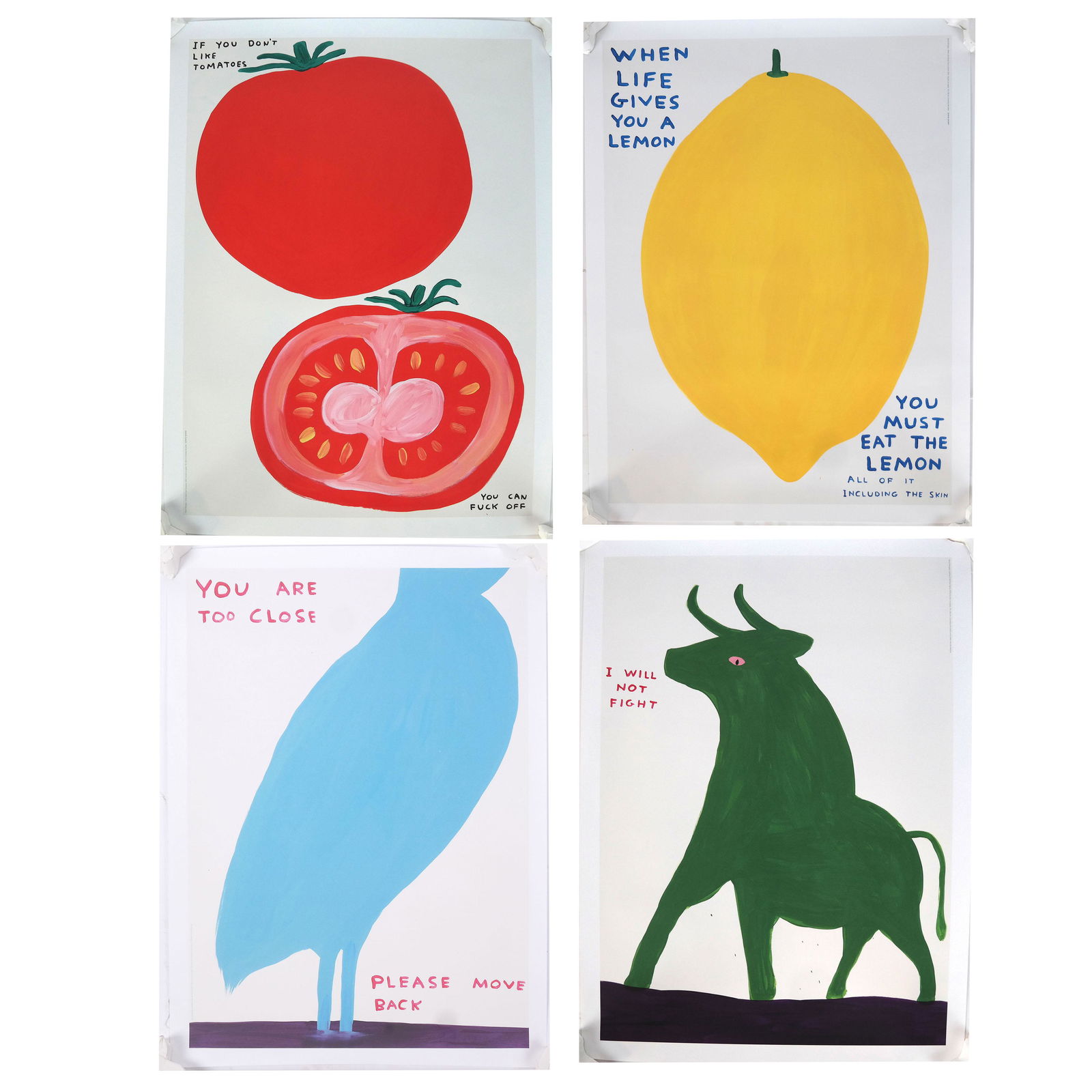 After David SHRIGLEY: Four Posters, Unframed (1 of 20)