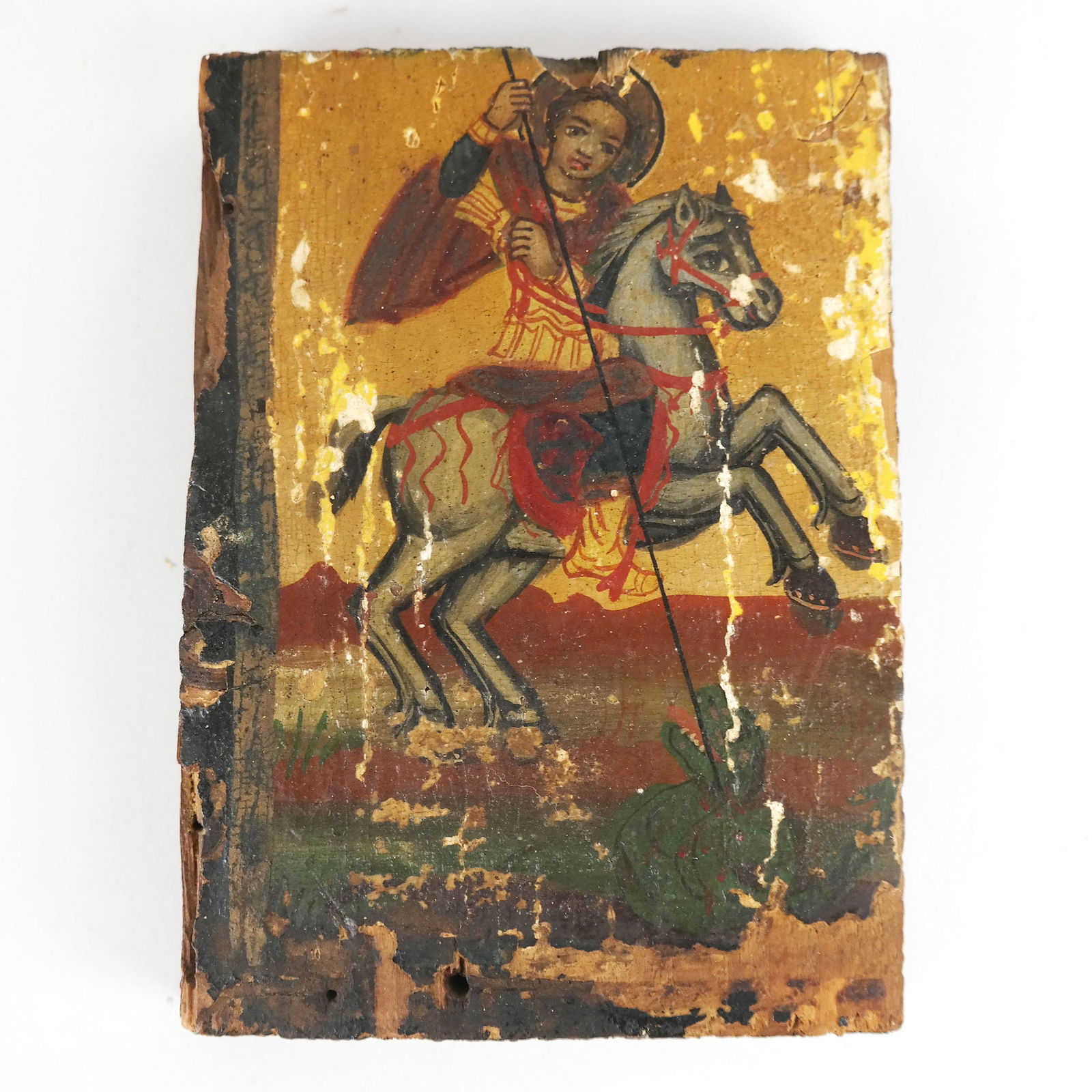 Paint Decorated Wooden Religious Icon (1 of 7)