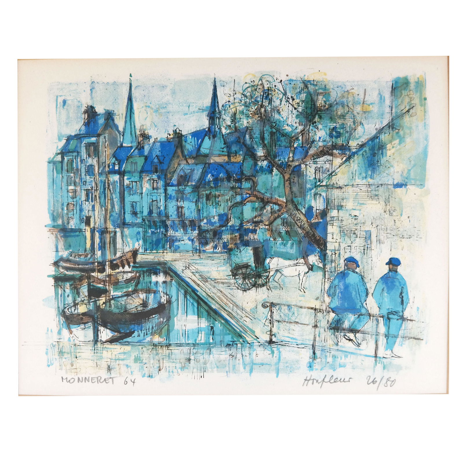 Jean MONNERET: Boats in a Canal - Lithograph (1 of 9)