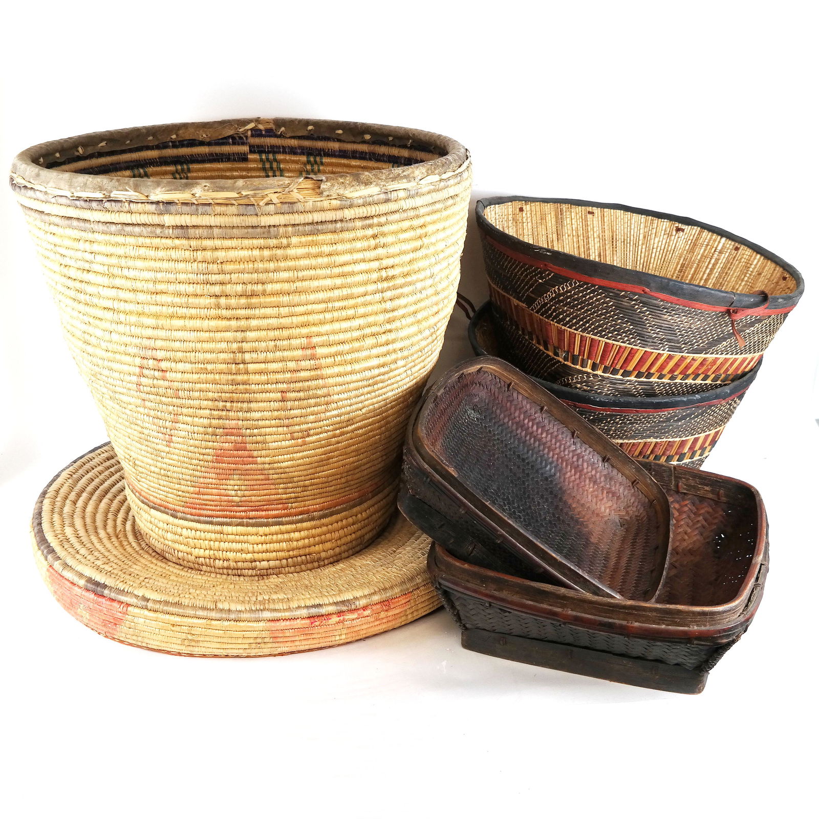 Assembled Group of Five Woven Baskets (1 of 12)