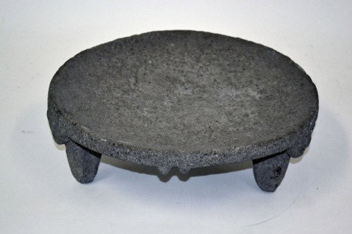 Pre-Colombian Stone Centerpiece: Round carved stone centerpiece. Size 14.5" Dia x 5" H.