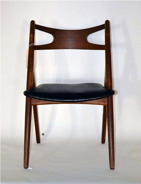 Hans Wegner Side Chair: Hans Wegner side chair with upholstered seat, stamped on bottom. 20" width x 32" height x 20" depth (18" height to seat).