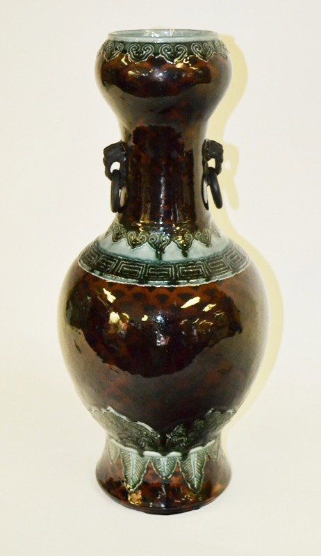 Theodore H. Deck Gallery Ceramic Vase: Glazed ceramic vase in the orientalist taste.