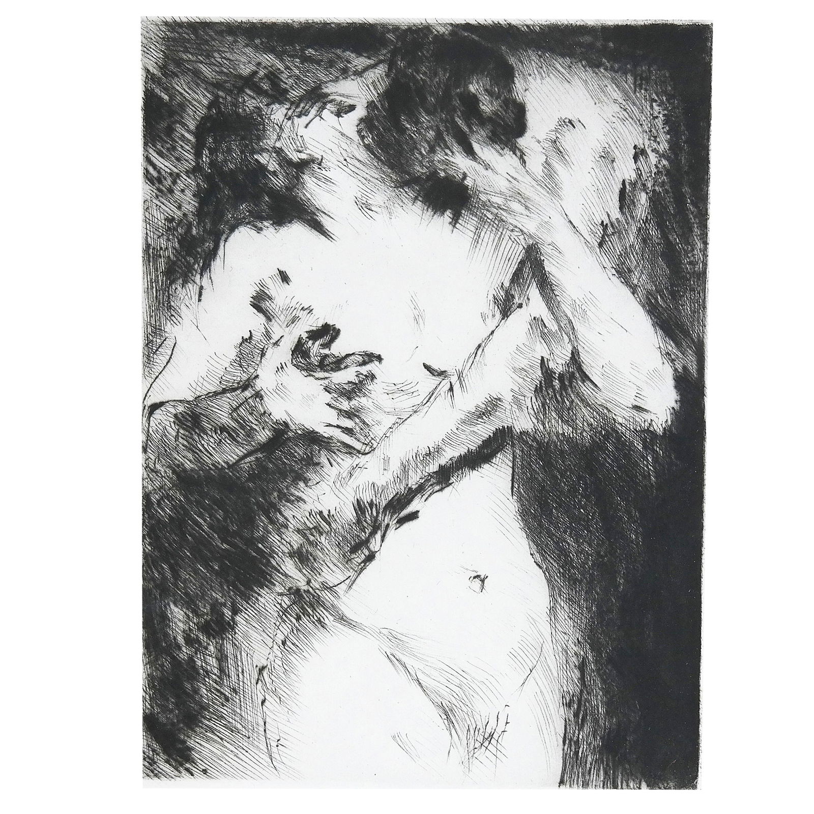 Louis CORINTH: "Der Kuss" (The Kiss) - Etching (1 of 10)