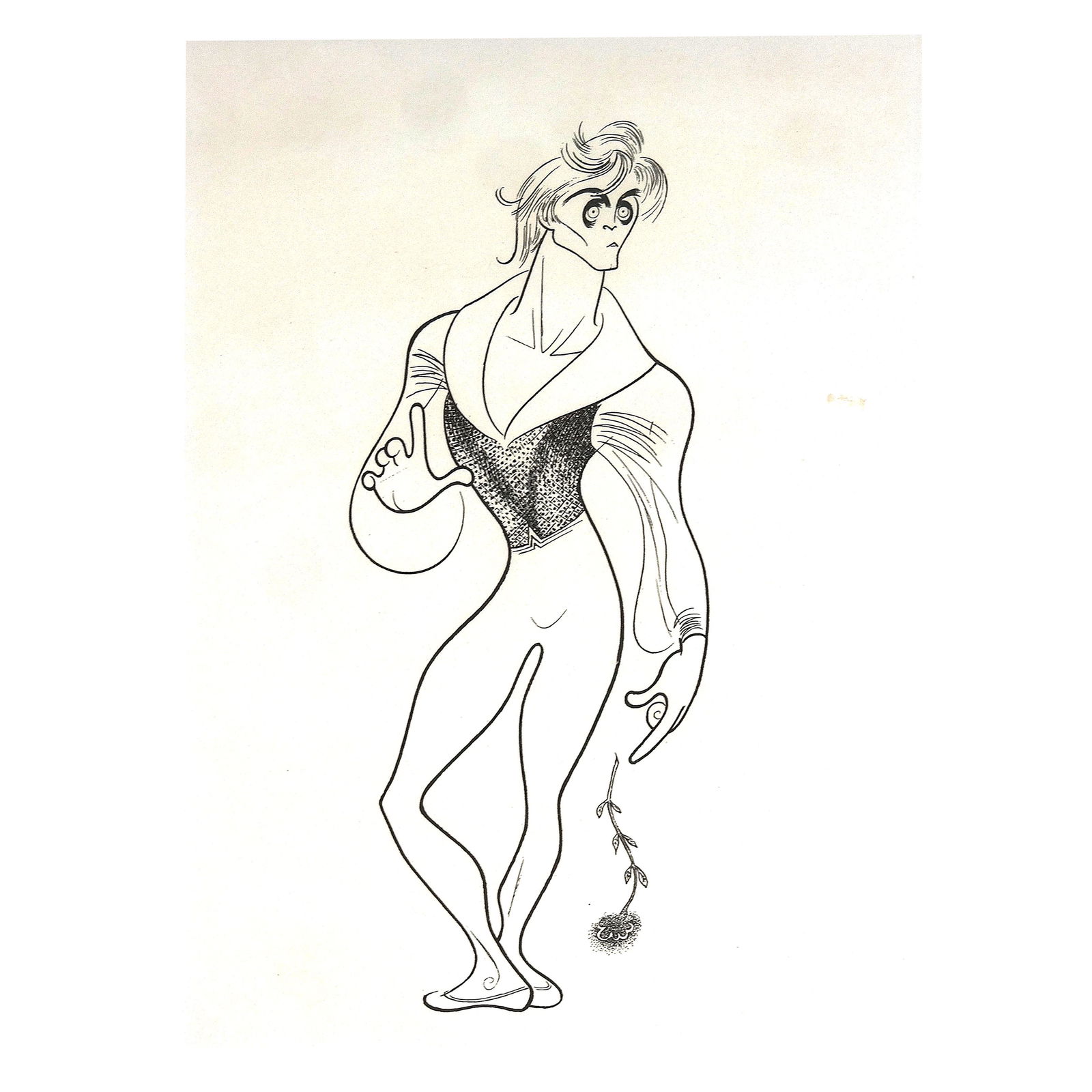 Al HIRSCHFELD: Mikhail Baryshnikov - Lithograph: Al Hirschfeld (American, 1903-2003) lithograph of Mikhail Baryshnikov, signed lower right, edition 10/50. From the Collection of Jeffrey M. Kaplan. [Art: 12 1/2" H x 9" W; Frame: 22" H x 17" W].