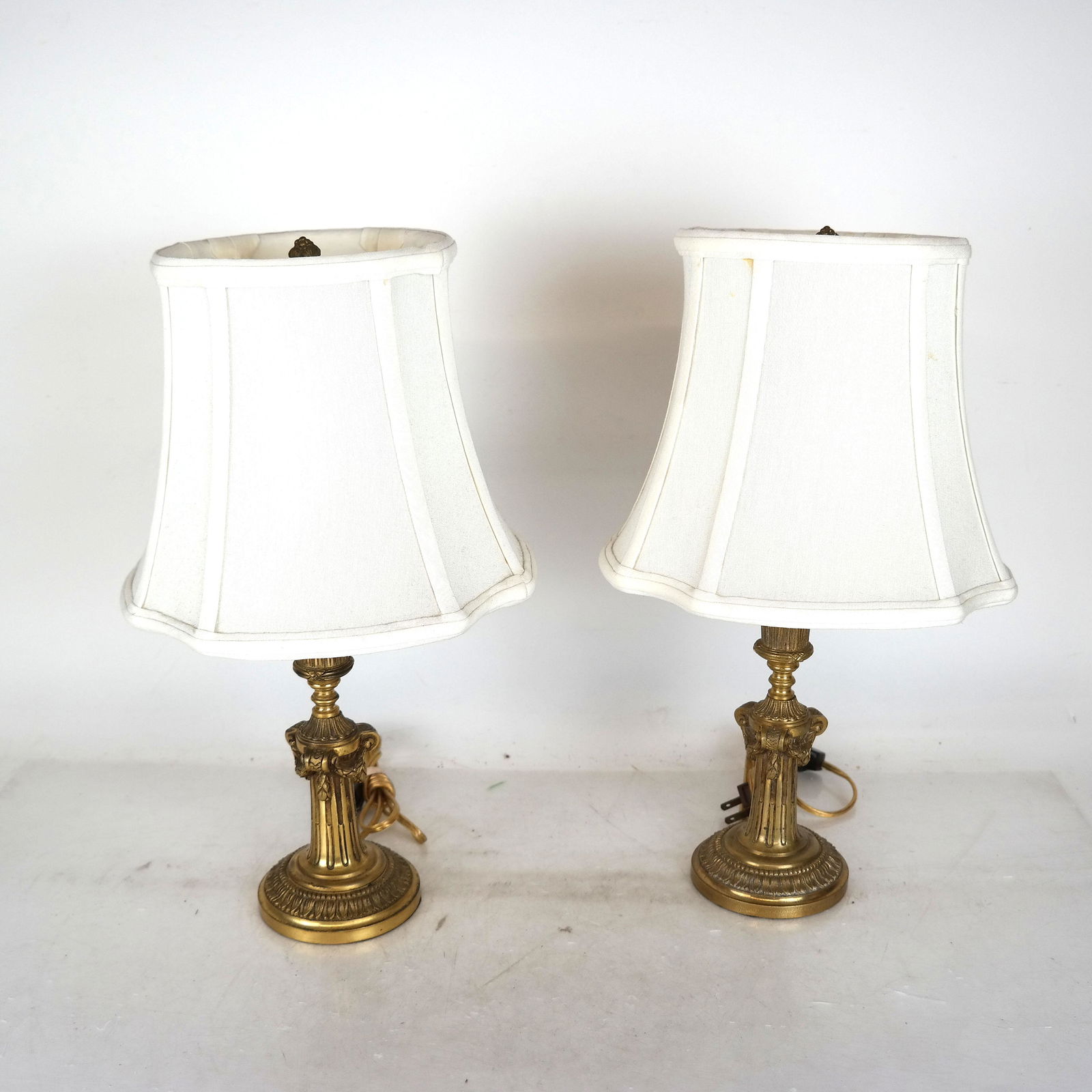 Pair of 19th C. Louis XVI-Style Ormolu Table Lamps (1 of 8)