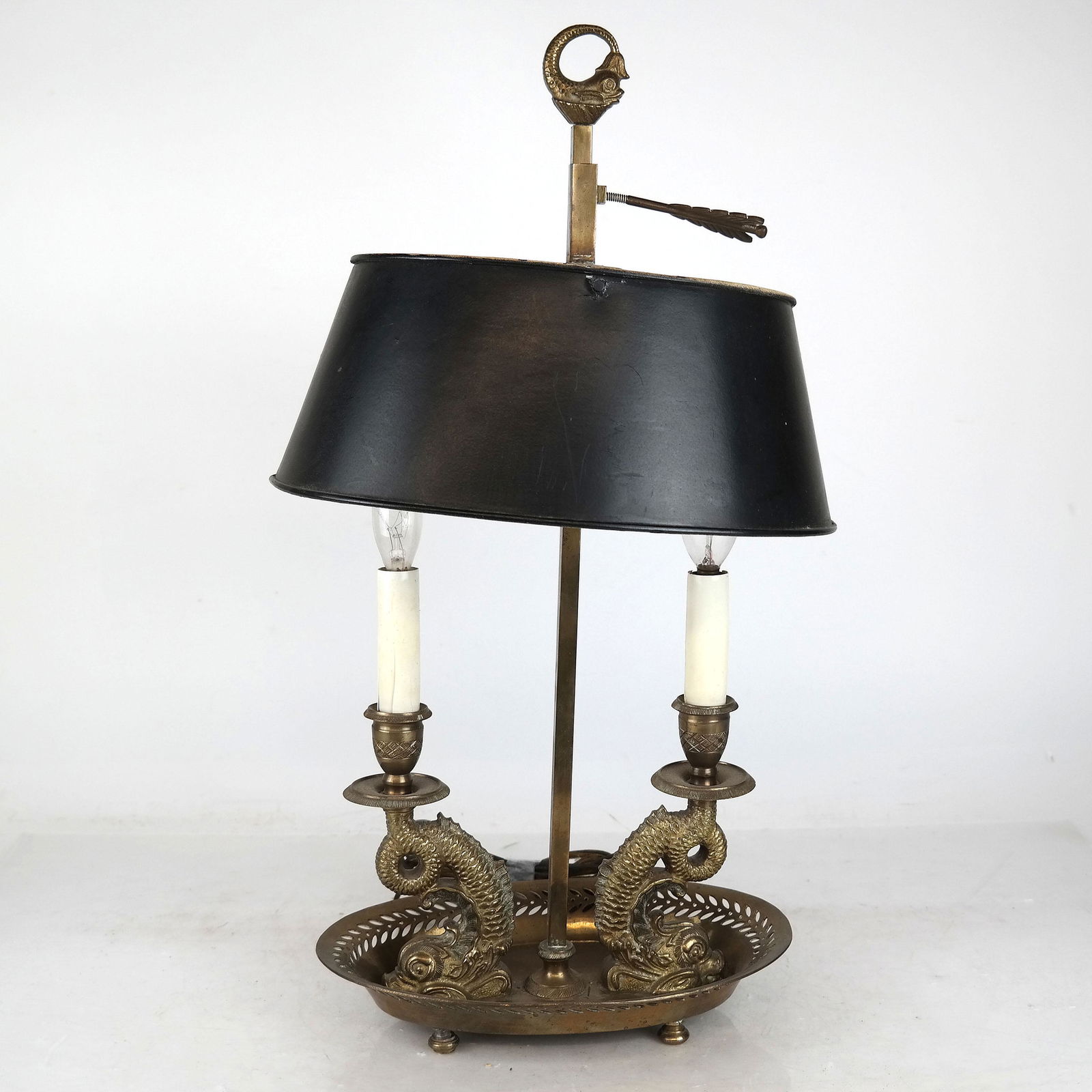 Allegorical-Style Bronze Bouillotte Lamp (1 of 9)