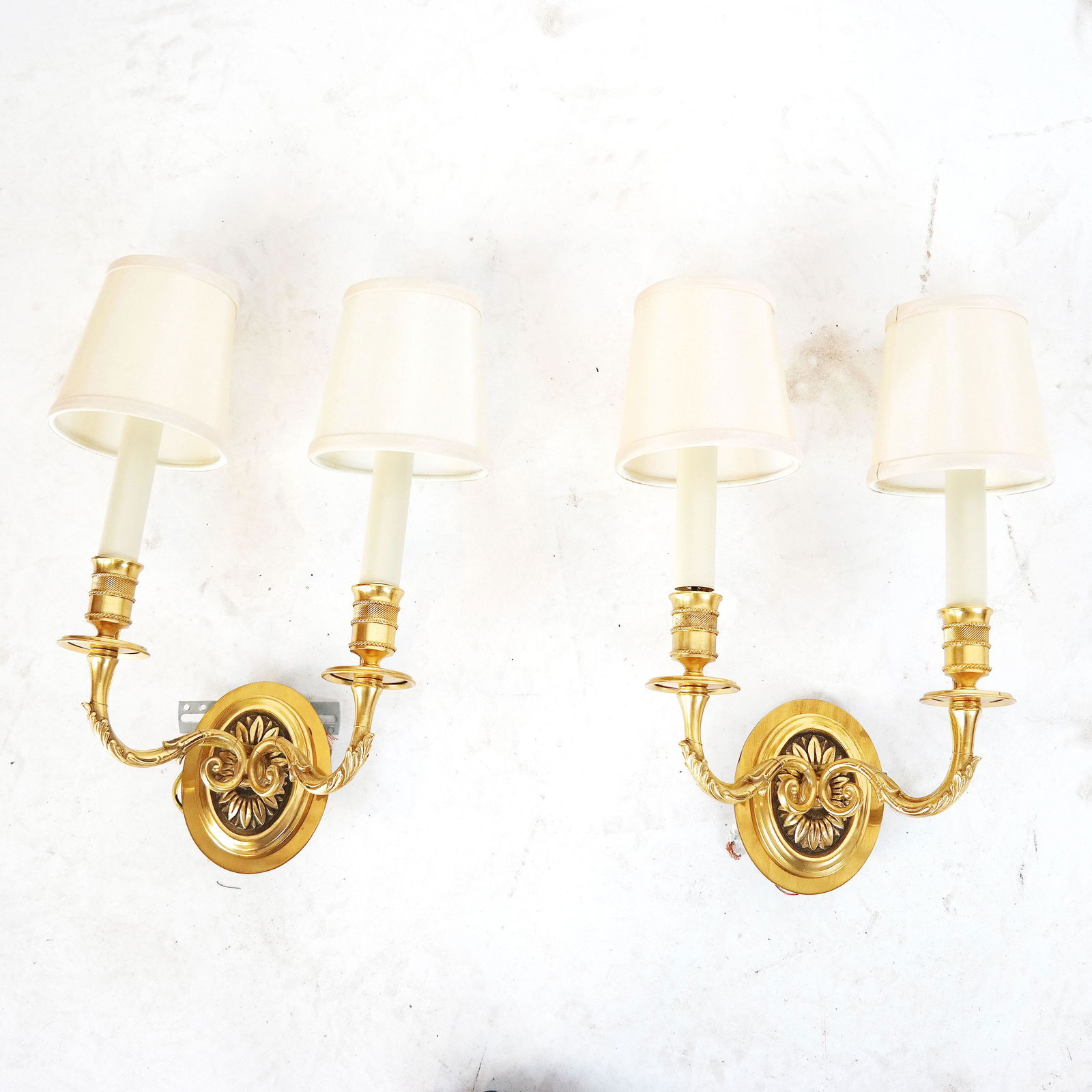 Pair of Bronze Neoclassical-Style Two-Arm Sconces (1 of 10)