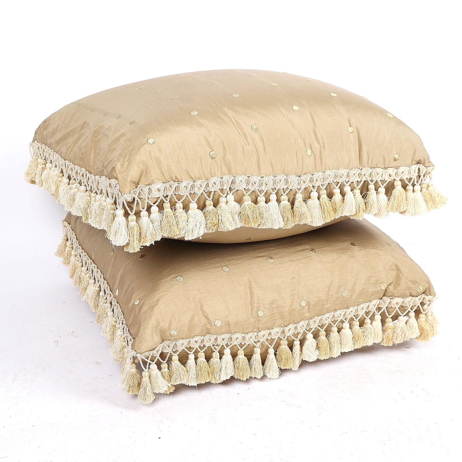 Pair of Embroidered Silk Pillows (1 of 5)
