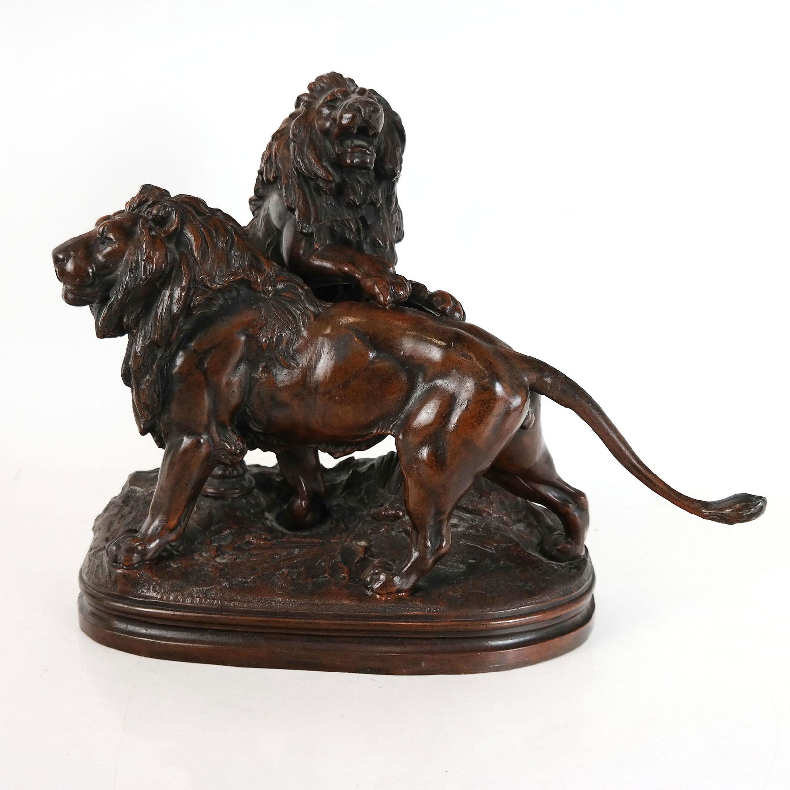 Prosper LECOURTIER: Bronze Figural Group of Lions (1 of 8)