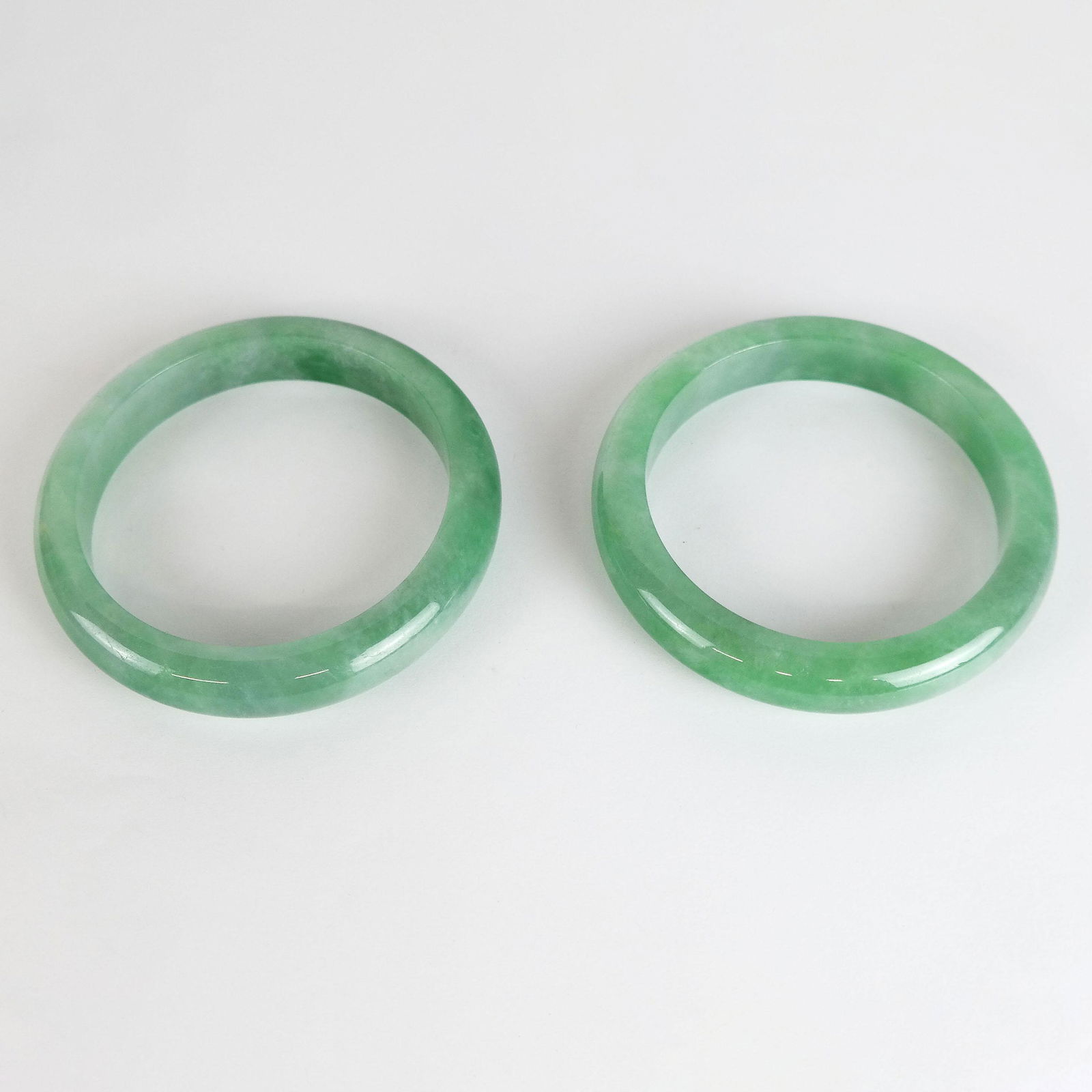 Pair of Chinese Jade Bangle Bracelets (1 of 8)
