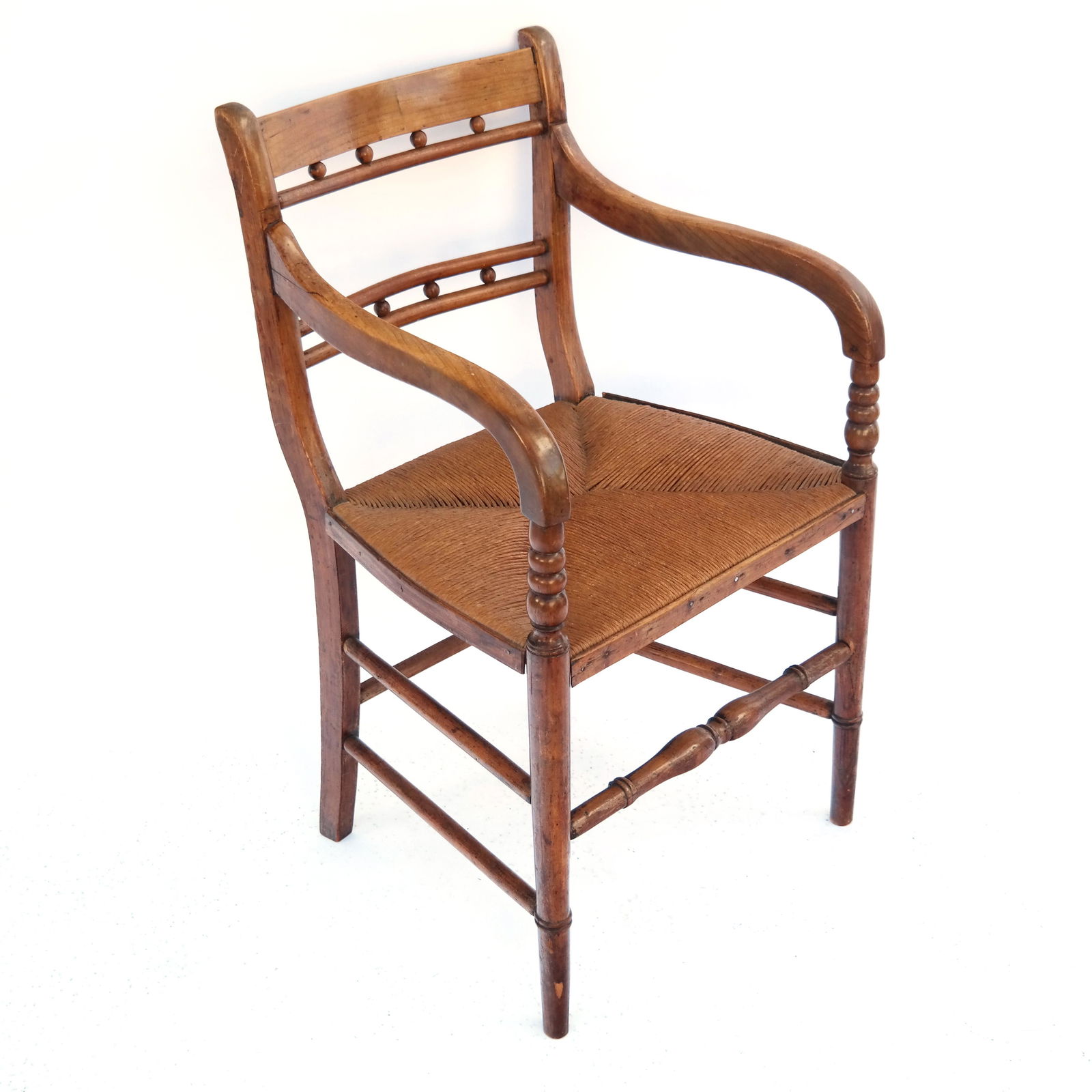 Regency-Style Carved Fruitwood Armchair (1 of 6)