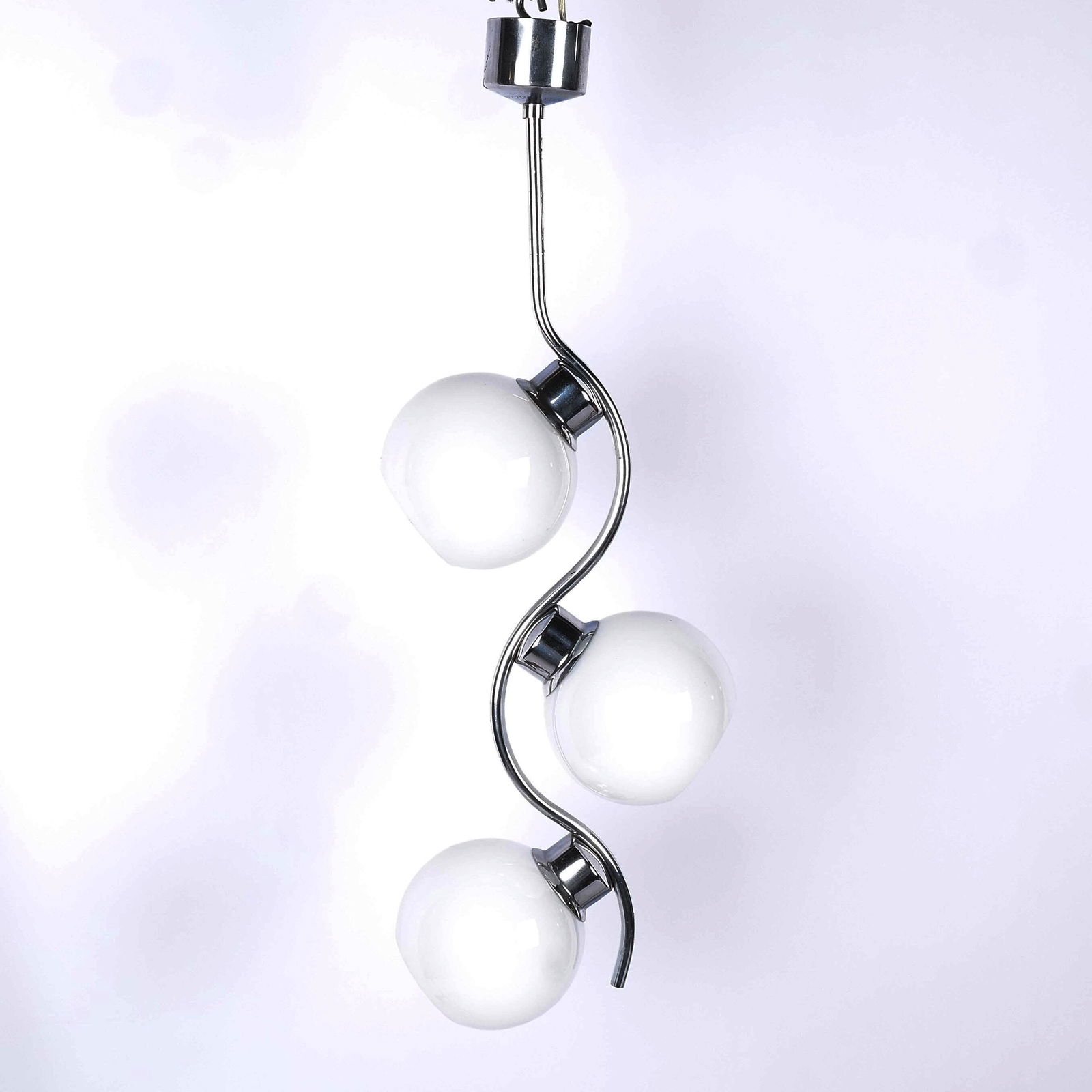 Modern Chrome & Glass Three-Light Chandelier (1 of 10)