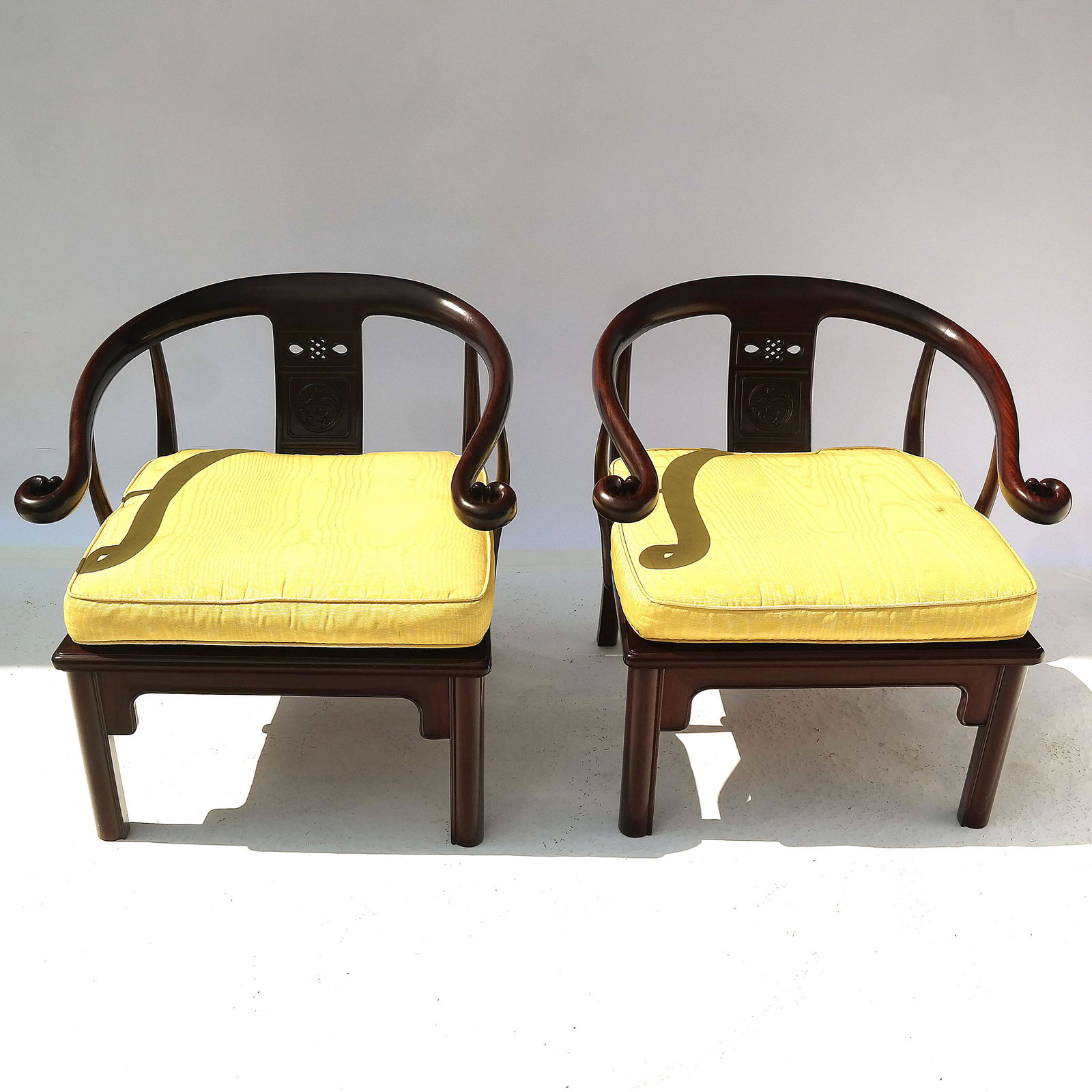 Pair of Chinese Carved Hardwood Armchairs (1 of 12)