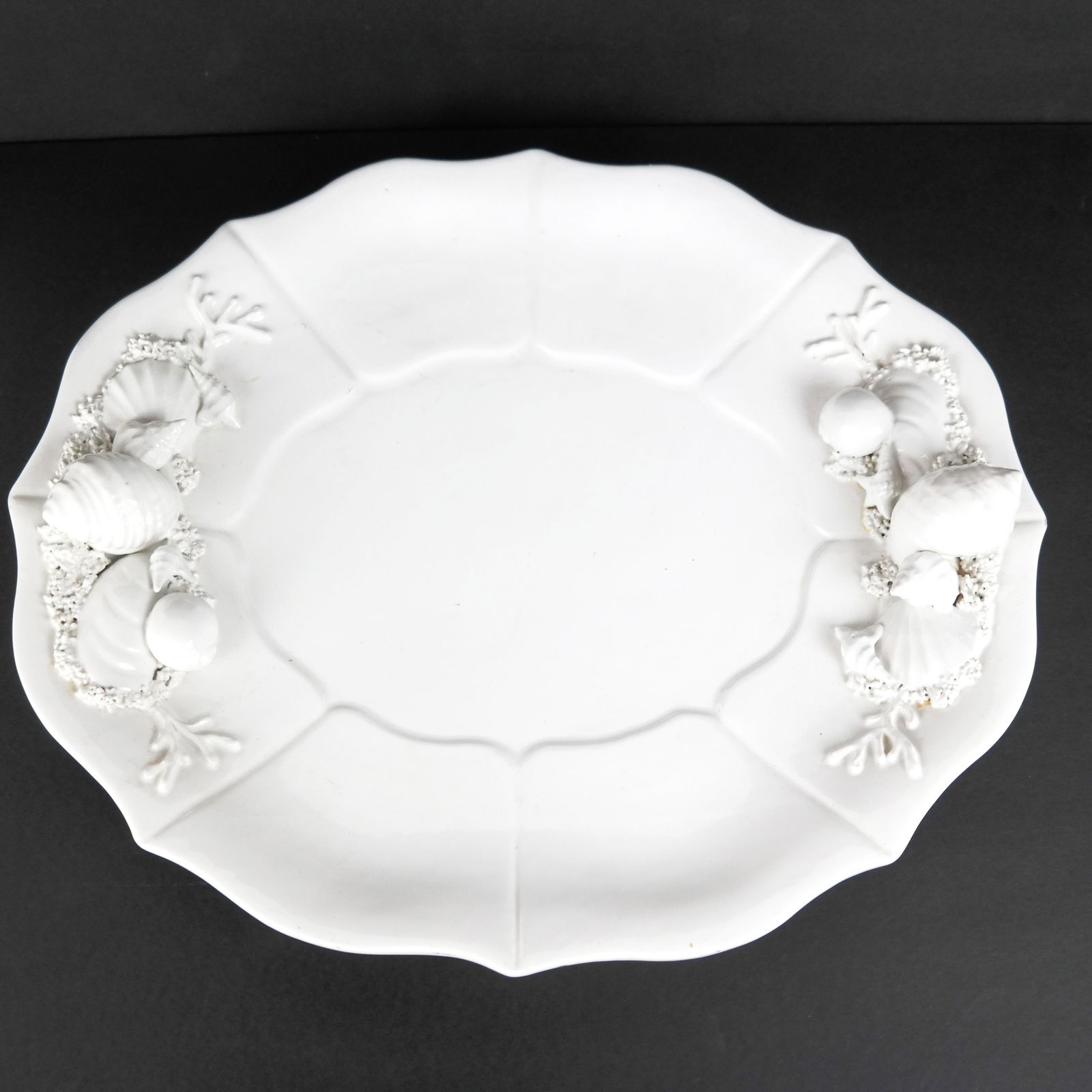 Italian White Glazed Ceramic Platter (1 of 9)