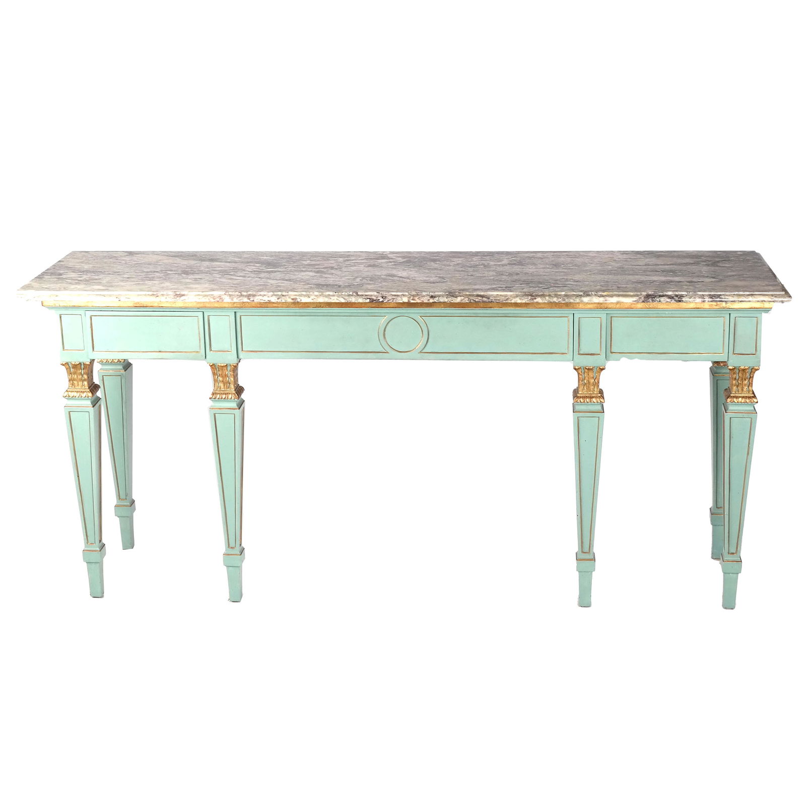 Classical-Style Painted Marble Top Console (1 of 8)