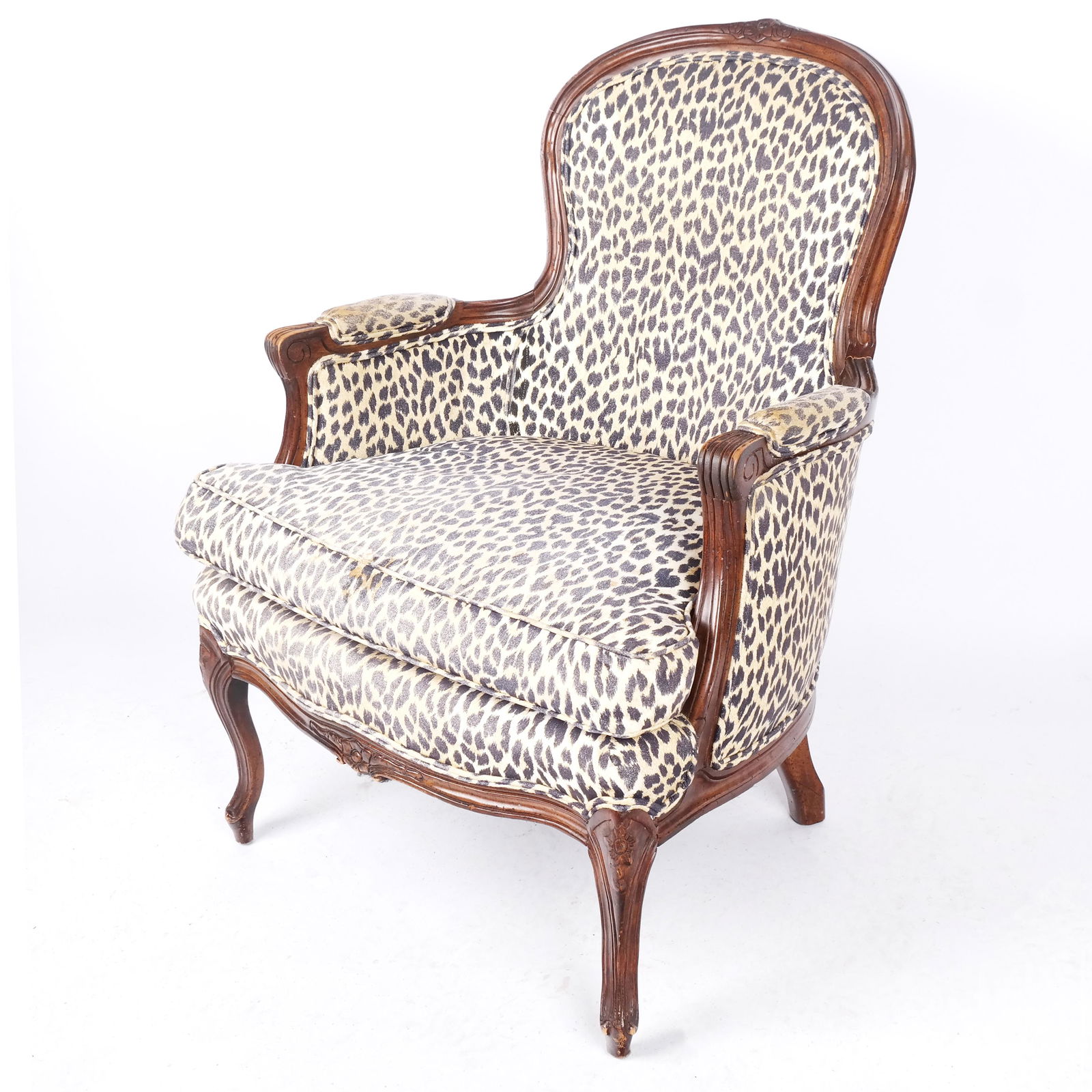 Louis XV-Style Walnut Bergere (1 of 7)