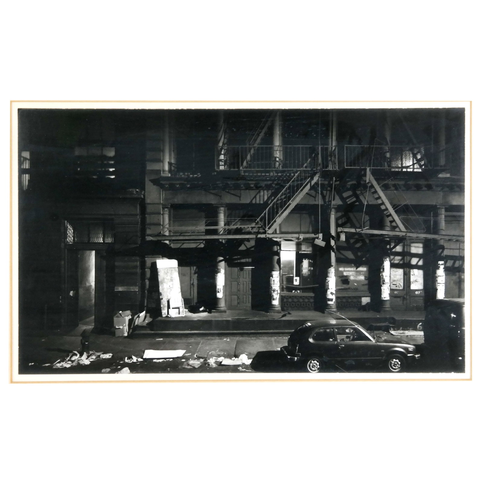 Jeff KOETSCH: Photograph "Soho, New York City": Jeff Koetsch (American, 20th century) photograph "Soho, New York City". Signature not found, dated 1979. [Photo: 7 3/4" H x 13 1/8" W; Frame: 14 1/2" H x 19" W]. Marks to edges, fading and toning to m