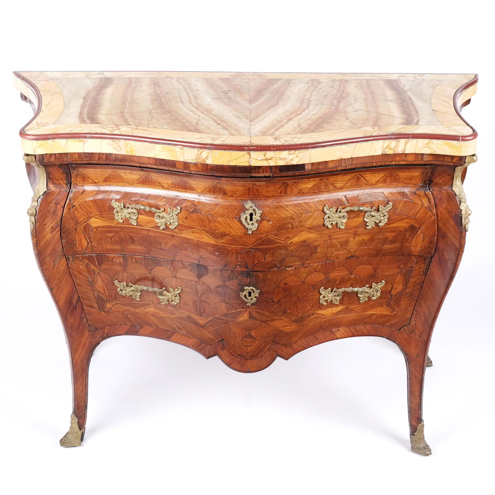 Mid 18th C. Italian Rococo Kingwood Bombe Commode (1 of 19)