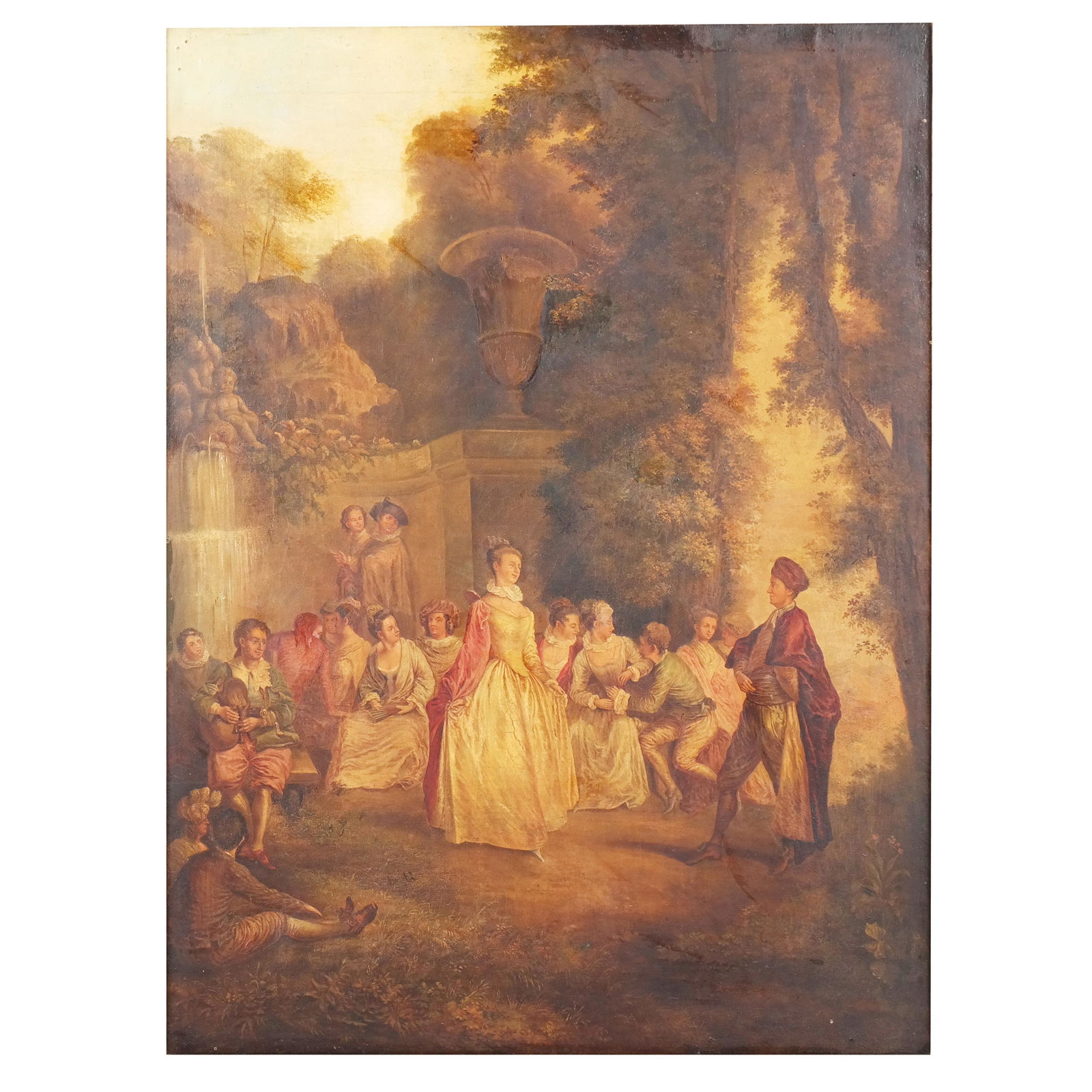 19th C. Painting of Figures in a Garden (1 of 11)
